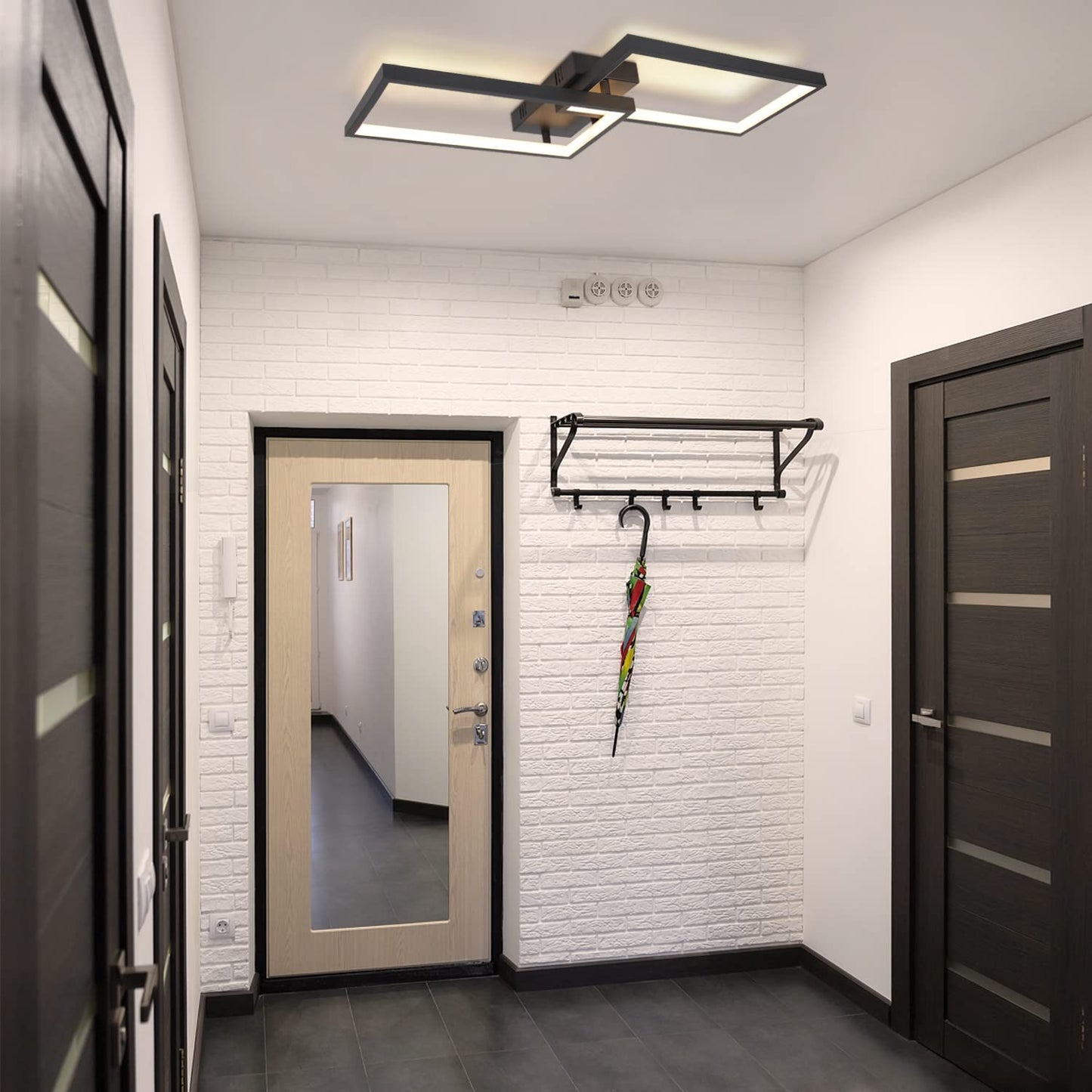 ZMH Deckenlampe LED Deckenleuchte Dimmbar mit Fernbedienung 40W Schwarz Wohnzimmerlampe aus Metall Modern Design Schlafzimmerlampe K¨¹chenlampe f¨¹r Schlafzimmer Esszimmer Wohnzimmer Arbeitszimmer