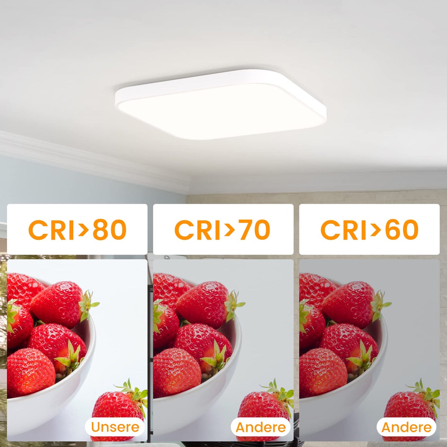 ZMH Deckenlampe LED Deckenleuchte Schlafzimmer - Schlafzimmerlampe Flach 27cm K¨¹chenlampe Dimmbar mit Fernbedienung Badezimmer Deckenbeleuchtung Eckig Badlampe IP44 Flurlampe 15W f¨¹r K¨¹che Flur Bad