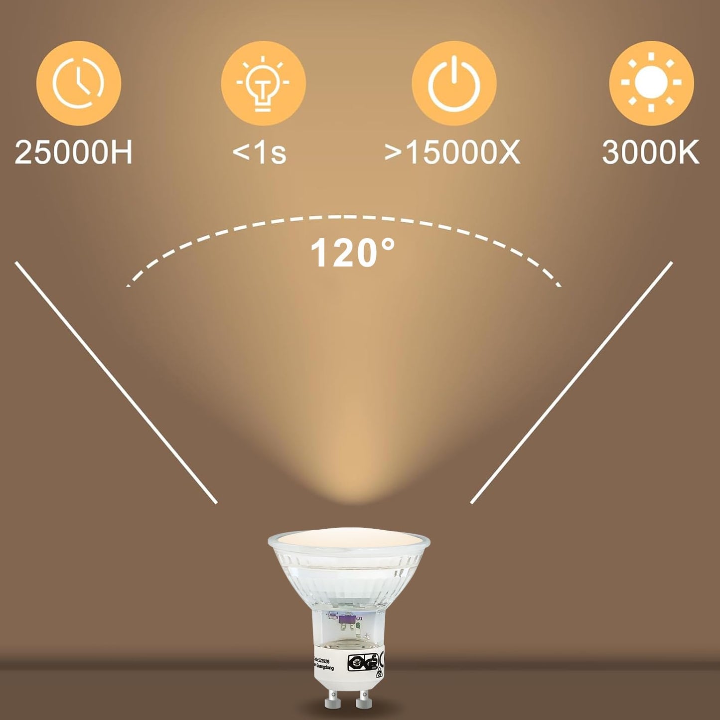 ZMH GU10 LED Warmweiss 5W Leuchtmittel Lampe Ersetzt 50W Gl¨¹hbirne 3000K Energiesparlampe Abstrahlwinkel 110¡ã Spot Nicht Dimmbar Reflektor Birne Gl¨¹hlampen Strahler Spot LED GU10 6 pack