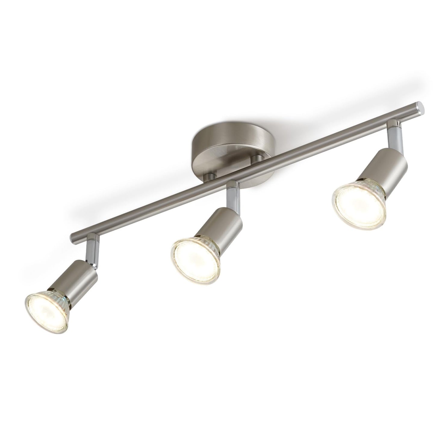 ZMH LED Deckenstrahler 3 Flammig Schwenkbar - Flur Deckenlampe Modern Deckenleuchte GU10 Deckenspot 350¡ãDrehbar Strahler Lampe Edelstahl Decke Wohnzimmer Schlafzimmer Ohne Leuchtmittel