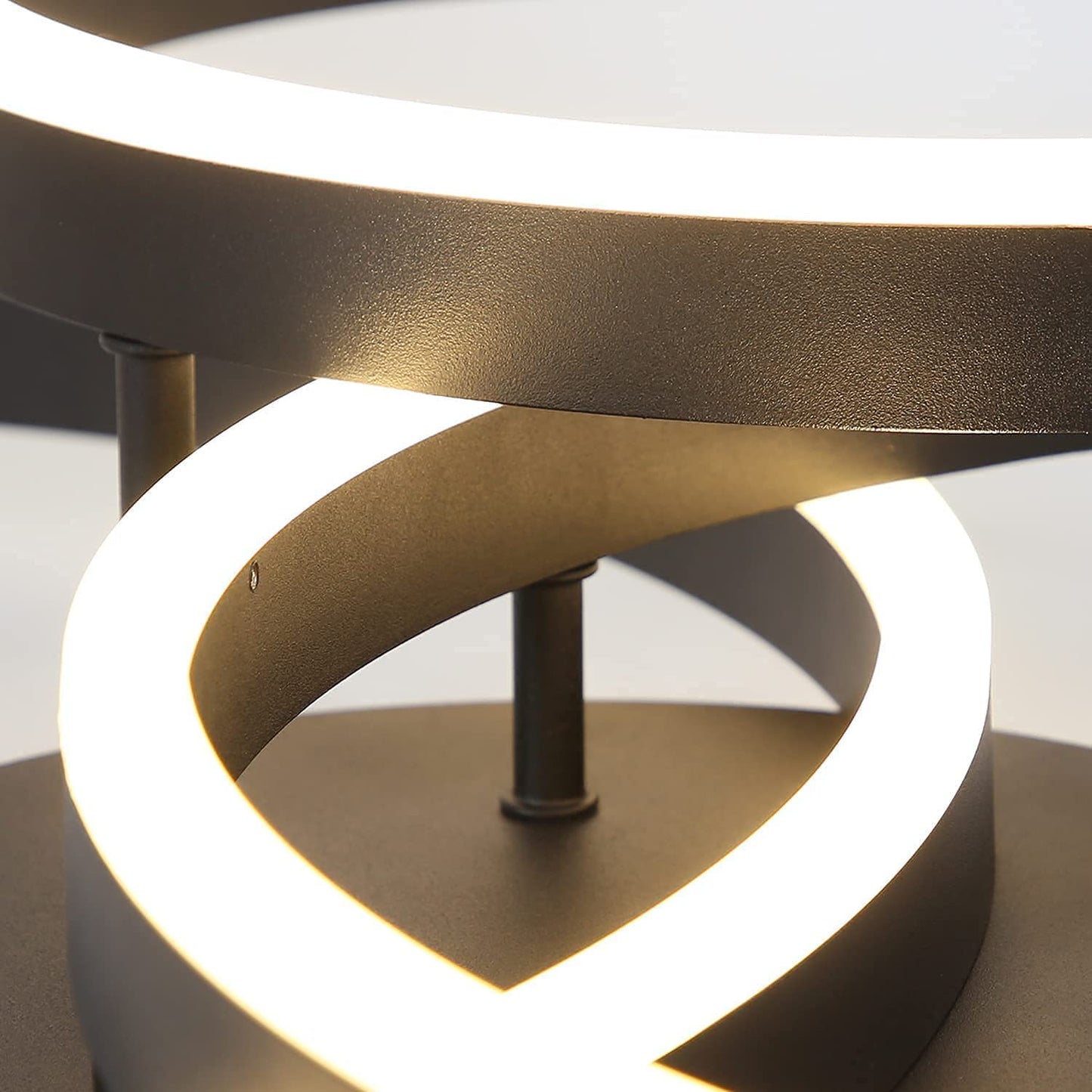 ZMH Deckenlampe LED Deckenleuchte Wohnzimmer - Schwarz Dimmbar 82CM Wohnzimmerlampe mit Fernbedienung 74W mit 3 Ringen Design aus Acryl f¨¹r Schlafzimmer B¨¹ro K¨¹che Arbeitszimmer Hotel