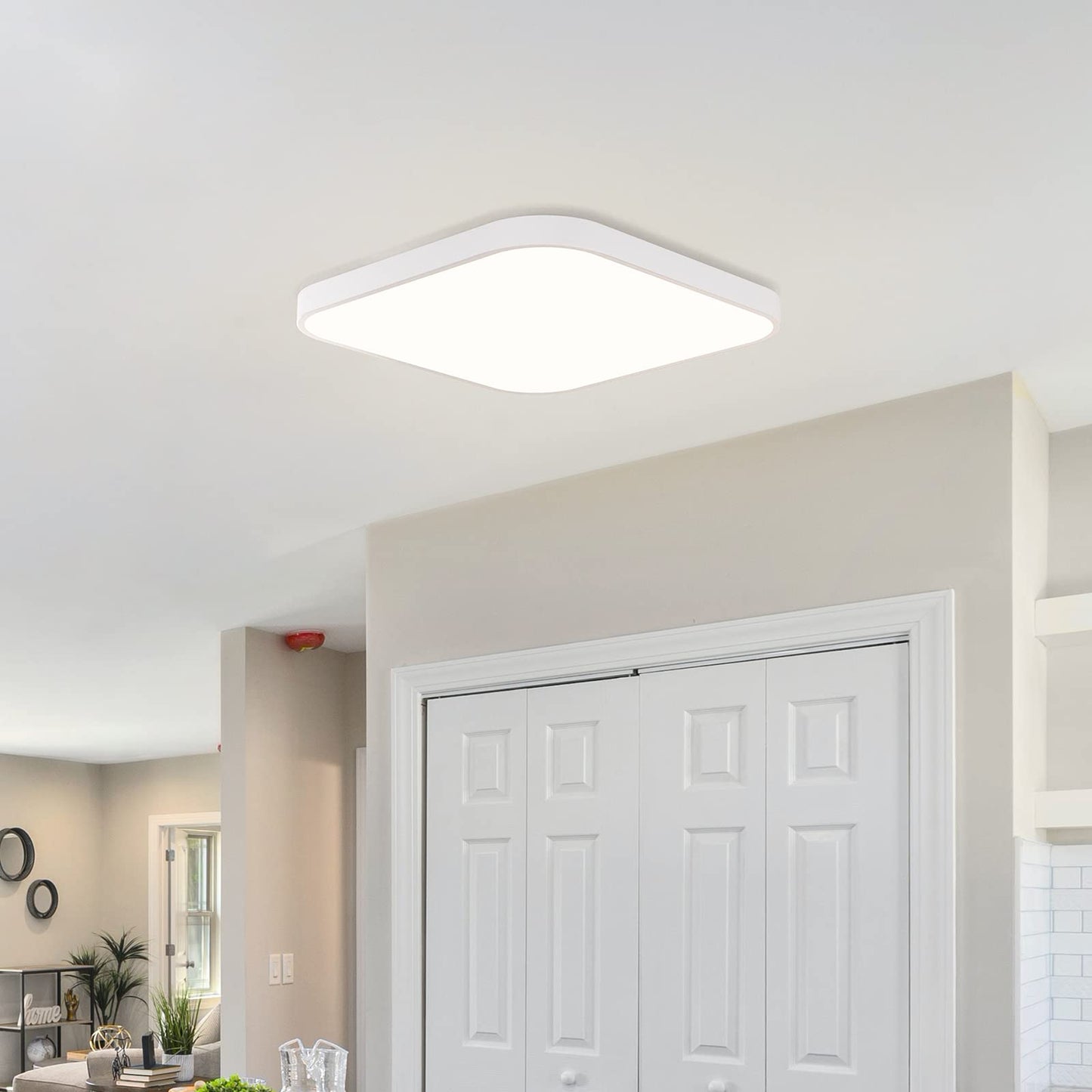 ZMH Deckenlampe LED Deckenleuchte Schlafzimmer - Schlafzimmerlampe Flach 27cm K¨¹chenlampe Dimmbar mit Fernbedienung Badezimmer Deckenbeleuchtung Eckig Badlampe IP44 Flurlampe 15W f¨¹r K¨¹che Flur Bad