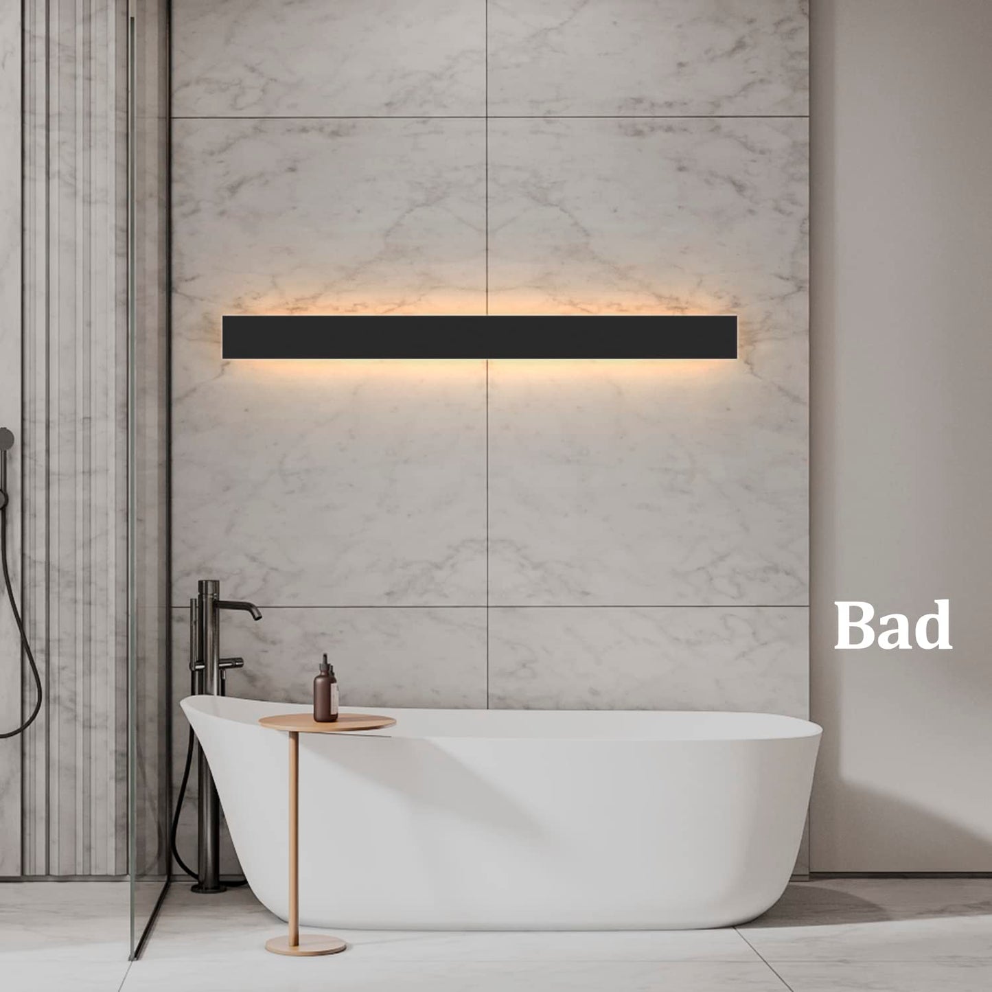 ZMH Wandleuchte LED au?en Wandlampe - 100CM Au?enleuchte schwarz 3000K IP65 Wasserdicht lange Au?enlampe 32W Villa Au?enwandleuchte aus Acryl Au?enbeleuchtung f¨¹r Hauswand G?rten Terrasse