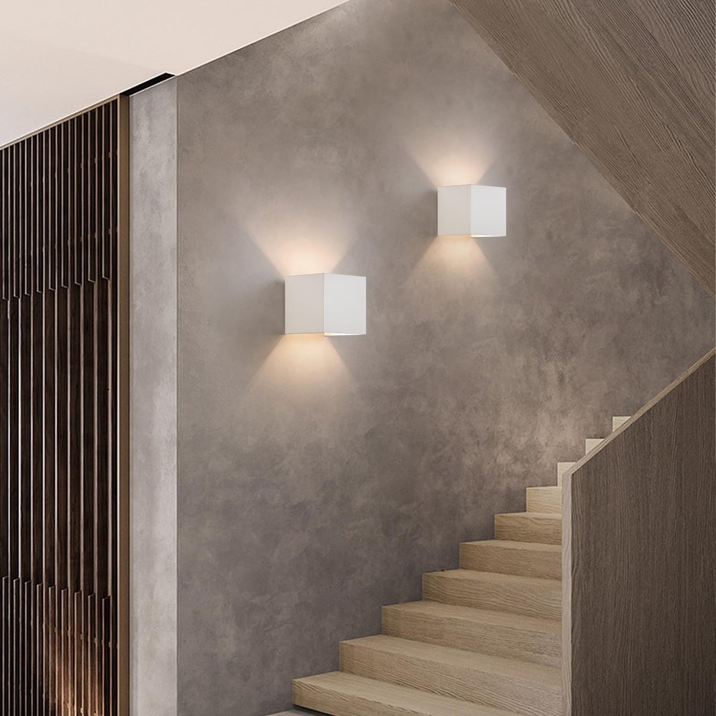 ZMH Wandlampe LED Wandleuchte Innen/Aussen: 2er set Aussenlampe Warmwei? IP65 Au?enwandleuchten G9 Wei? Lampe Up Down Treppenbeleuchtung Au?enleuchte f¨¹r Hauswand Schlafzimmer Flur Treppenhaus
