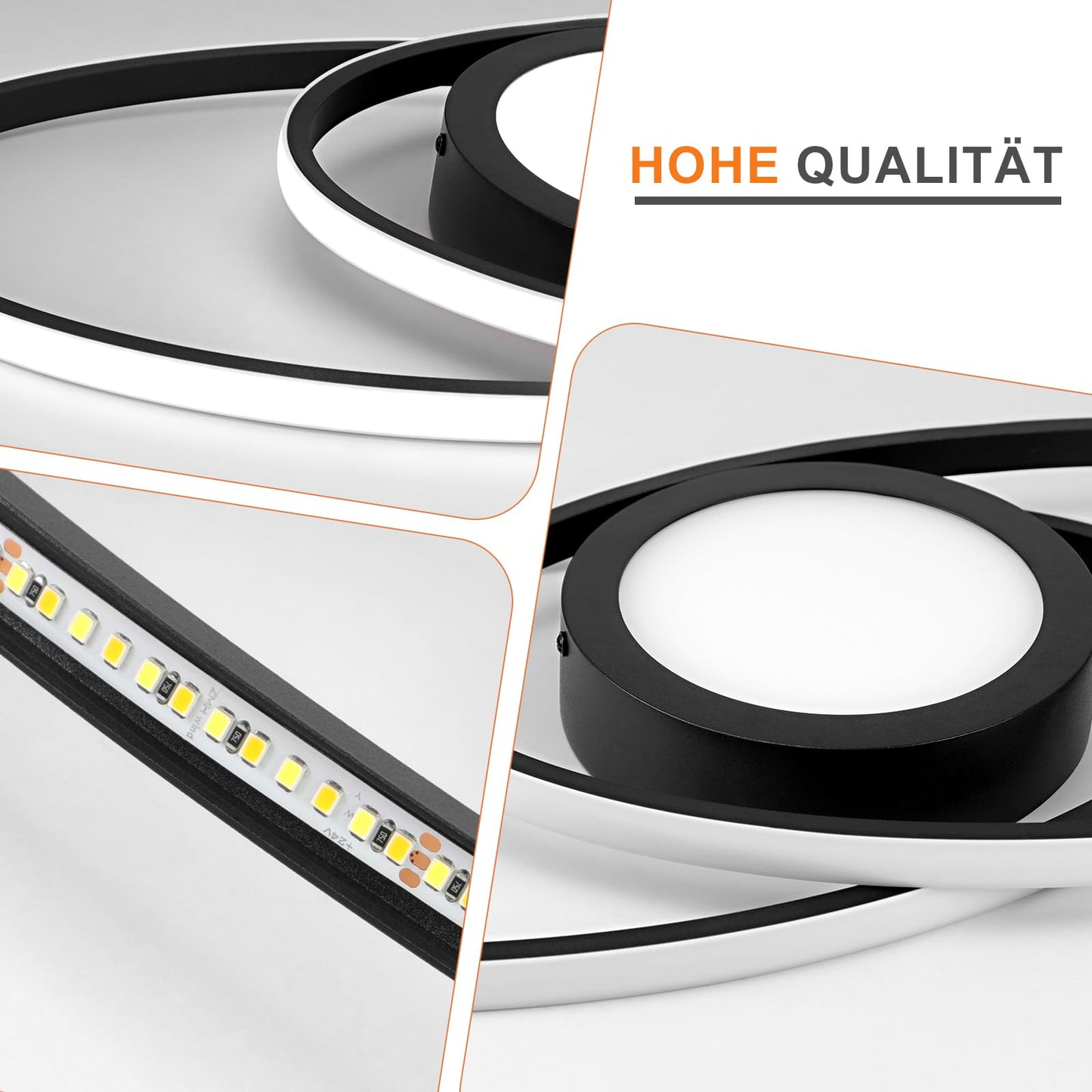 ZMH LED Deckenleuchte Kinderzimmer Dimmbar - Schlafzimmerlampe 48W Schwarz Deckenlampe Wohnzimmer mit Fernbedienung 3000K-6500K Modern f¨¹r Schlafzimmer K¨¹che Balkon