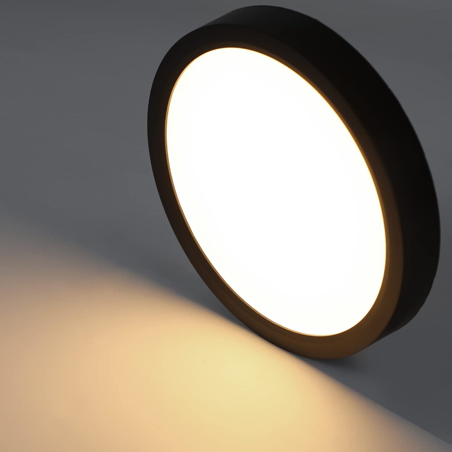 ZMH Deckenlampe LED Deckenleuchte K¨¹che - Badezimmerlampe Flach 15W K¨¹chenlampe Schwarz ?22cm Badezimmer Deckenbeleuchtung IP44 Schlafzimmerlampe Rund Badlampe Neutralwei? f¨¹r Schlafzimmer Bad Flur