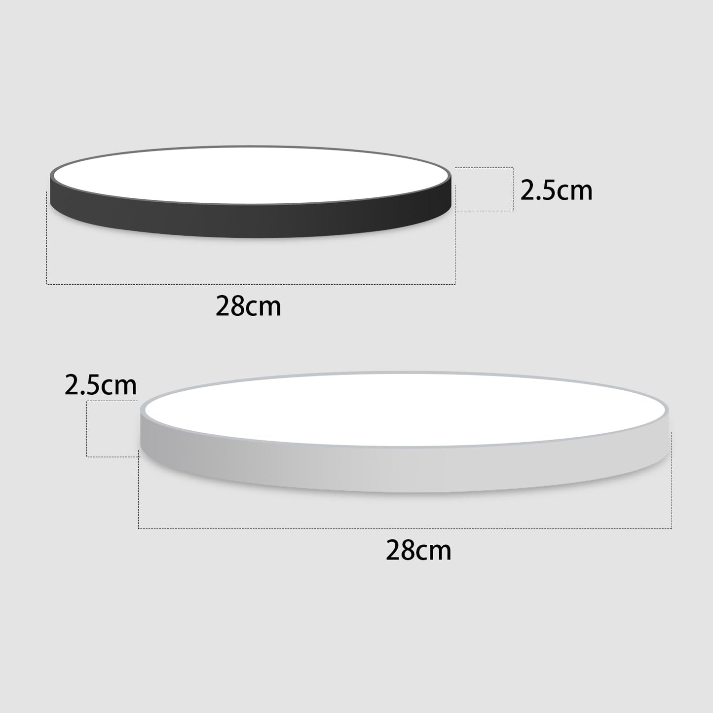ZMH LED Deckenleuchte Schwarz Deckenlampe - Flach K¨¹chenlampe IP44 Wasserdicht Badlampe Rund ?28cm Flurlampe 17W Modern f¨¹r Wohnzimmer Schlafzimmer Bad Flur K¨¹che Kinderzimmer Eingang
