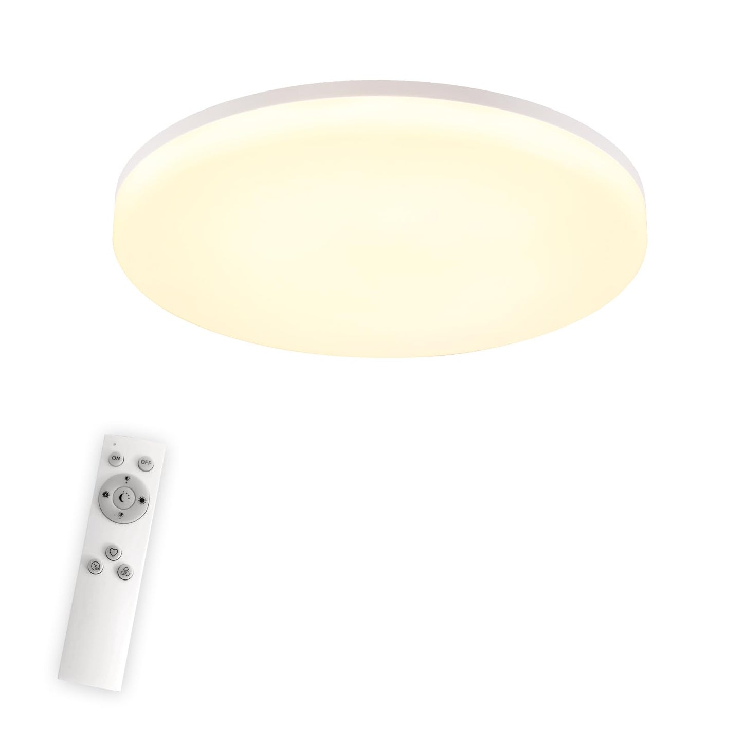 ZMH Deckenlampe LED Deckenleuchte Flach - K¨¹chenlampe Dimmbar 18W Schlafzimmerlampe ?22CM Schlafzimmer Deckenbeleuchtung Rund Badlampe mit Fernbedienung IP54 Flurlampe f¨¹r K¨¹che Flur Badezimmer