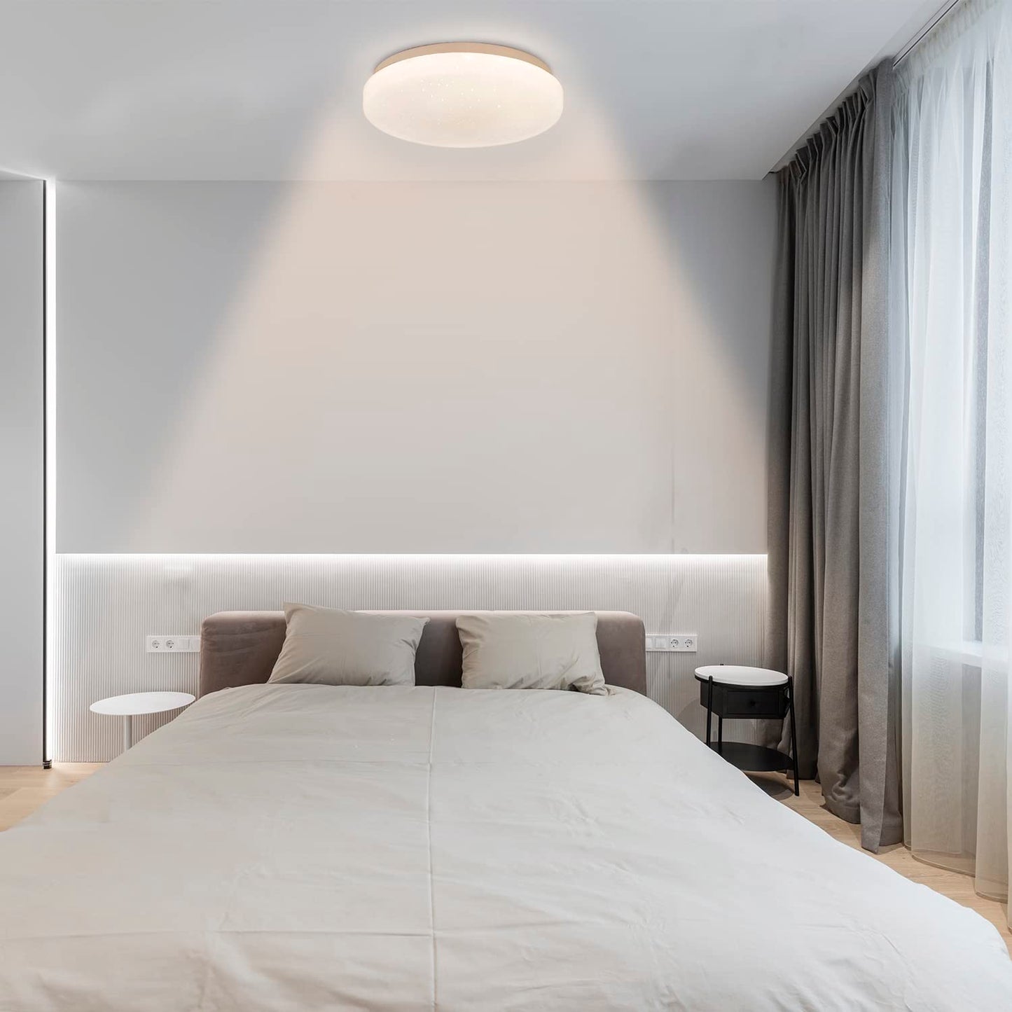ZMH Deckenlampe LED Deckenleuchte Schlafzimmer - 15W Schlafzimmerlampe Sternenhimmel Warmweiß Ø21cm Küchenlampe Klein Flurlampe Rund Küche Deckenbeleuchtung Sternendekor für Flur Kinderzimmer