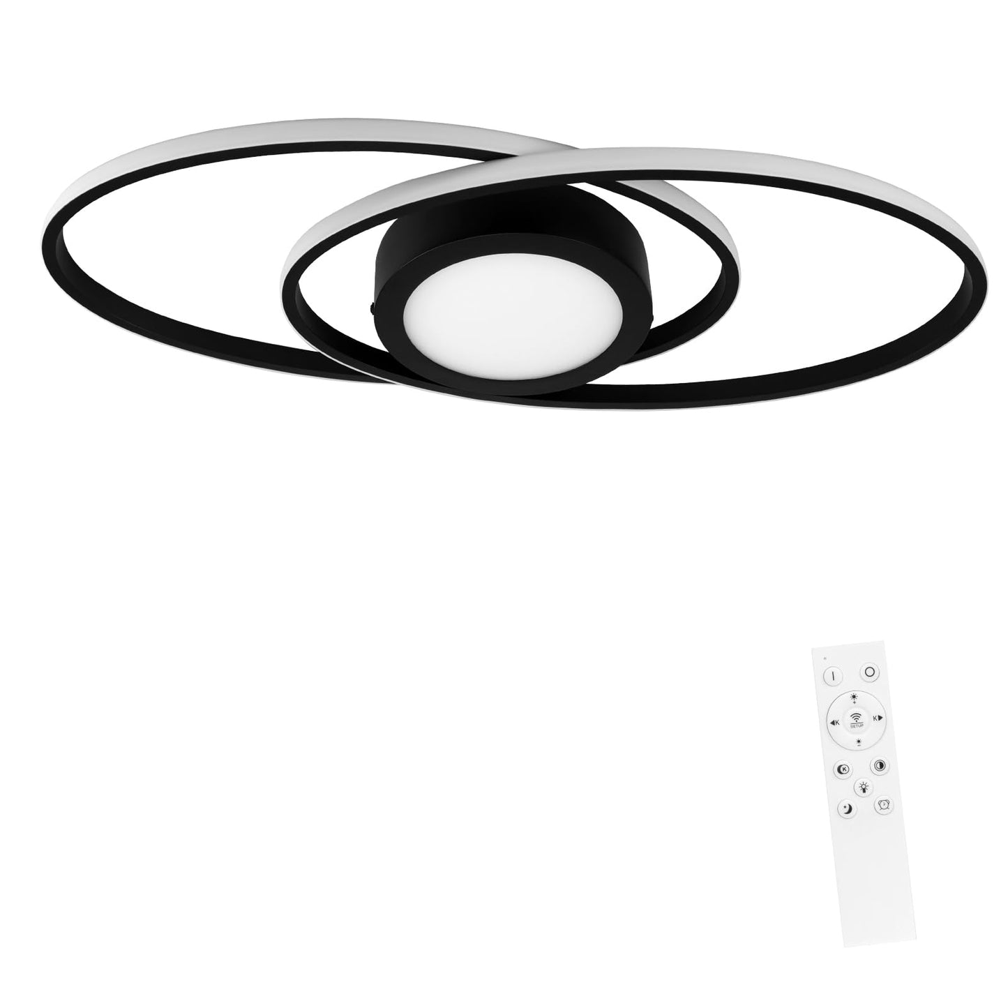 ZMH LED Deckenleuchte Kinderzimmer Dimmbar - Schlafzimmerlampe 48W Schwarz Deckenlampe Wohnzimmer mit Fernbedienung 3000K-6500K Modern f¨¹r Schlafzimmer K¨¹che Balkon