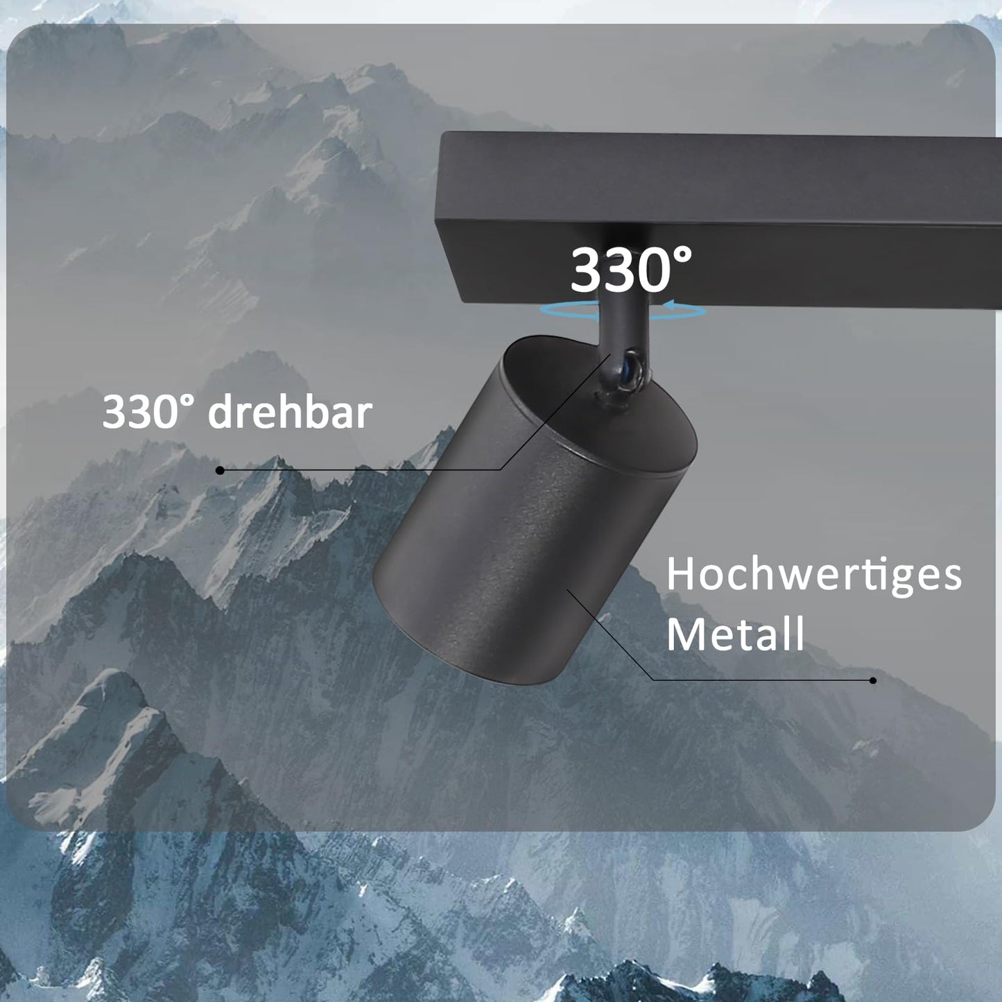 ZMH LED Deckenleuchte Schwarz Deckenstrahler: GU10 Deckenlampe Spots 6 Flammig 330¡ãSchwenkbar Deckenspots Modern Flurlampe Industrial Wandstrahler f¨¹r Wohnzimmer Schlafzimmer K¨¹che Ohne Leuchtmittel