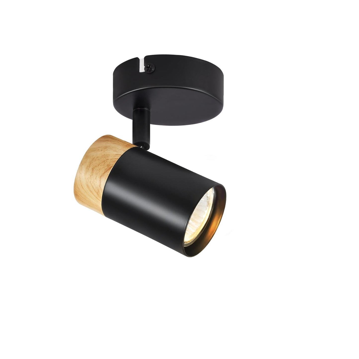ZMH Deckenstrahler Holz Deckenleuchte 1 Flammig - Deckenspots GU10 Schwenkbar 330¡ã LED Flurlampe Schwarz Vintage Deckenlampe Innen f¨¹r Gang Flur Wohnzimmer Schlafzimmer K¨¹che Ohne Leuchtmittel