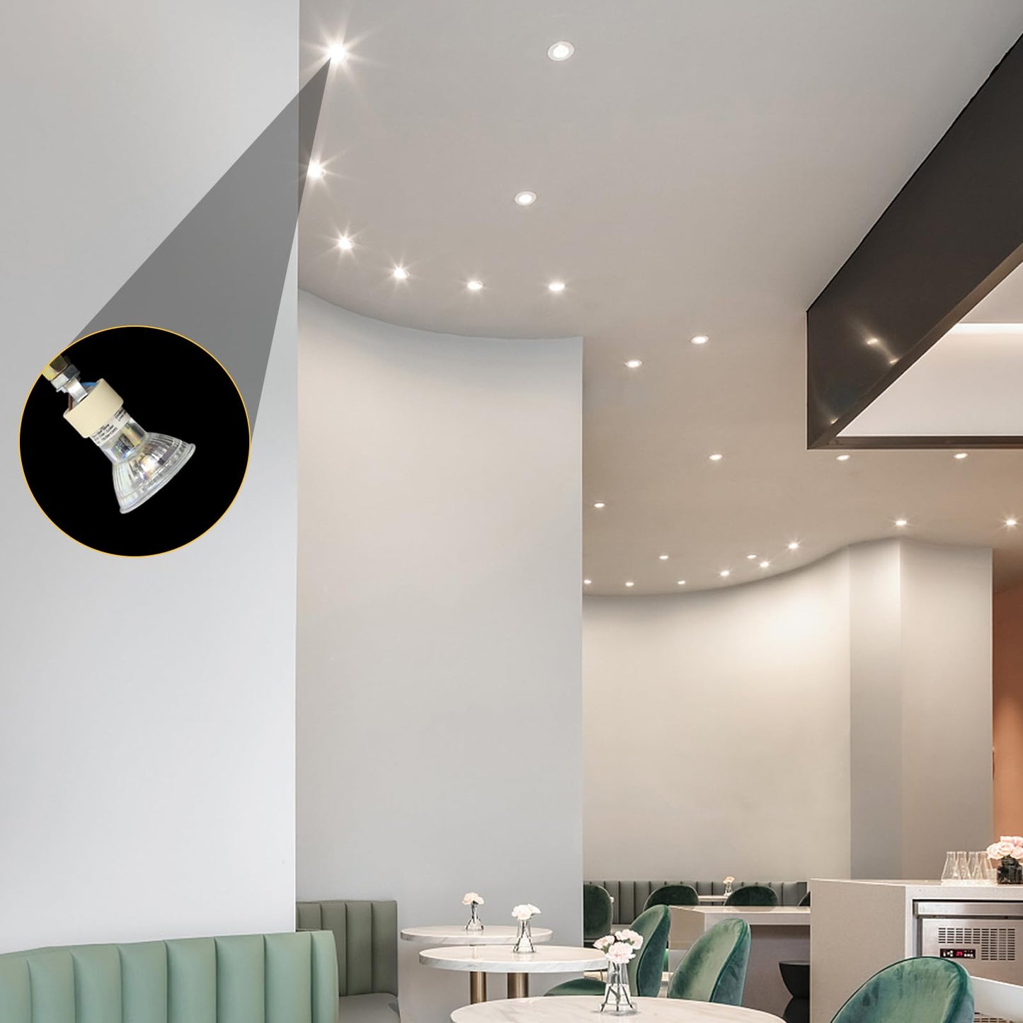 ZMH GU10 LED Warmweiss 5W Leuchtmittel Lampe Ersetzt 50W Gl¨¹hbirne 3000K Energiesparlampe Abstrahlwinkel 110¡ã Spot Nicht Dimmbar Reflektor Birne Gl¨¹hlampen Strahler Spot LED GU10 6 pack