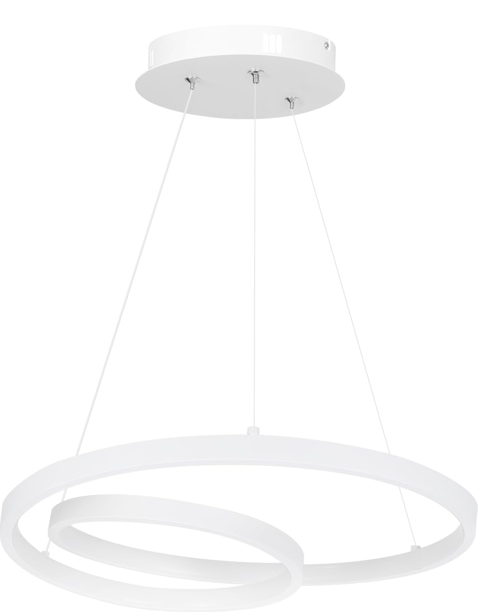 ZMH Pendelleuchte Esstisch H?ngelampe LED: 40CM Wei? H?ngend Lampe Dimmbar H?ngeleuchte Design Esszimmerlampe Modern Esstischlampe mit Fernbedienung Pendellampe f¨¹r Wohnzimmer Schlafzimmer K¨¹che
