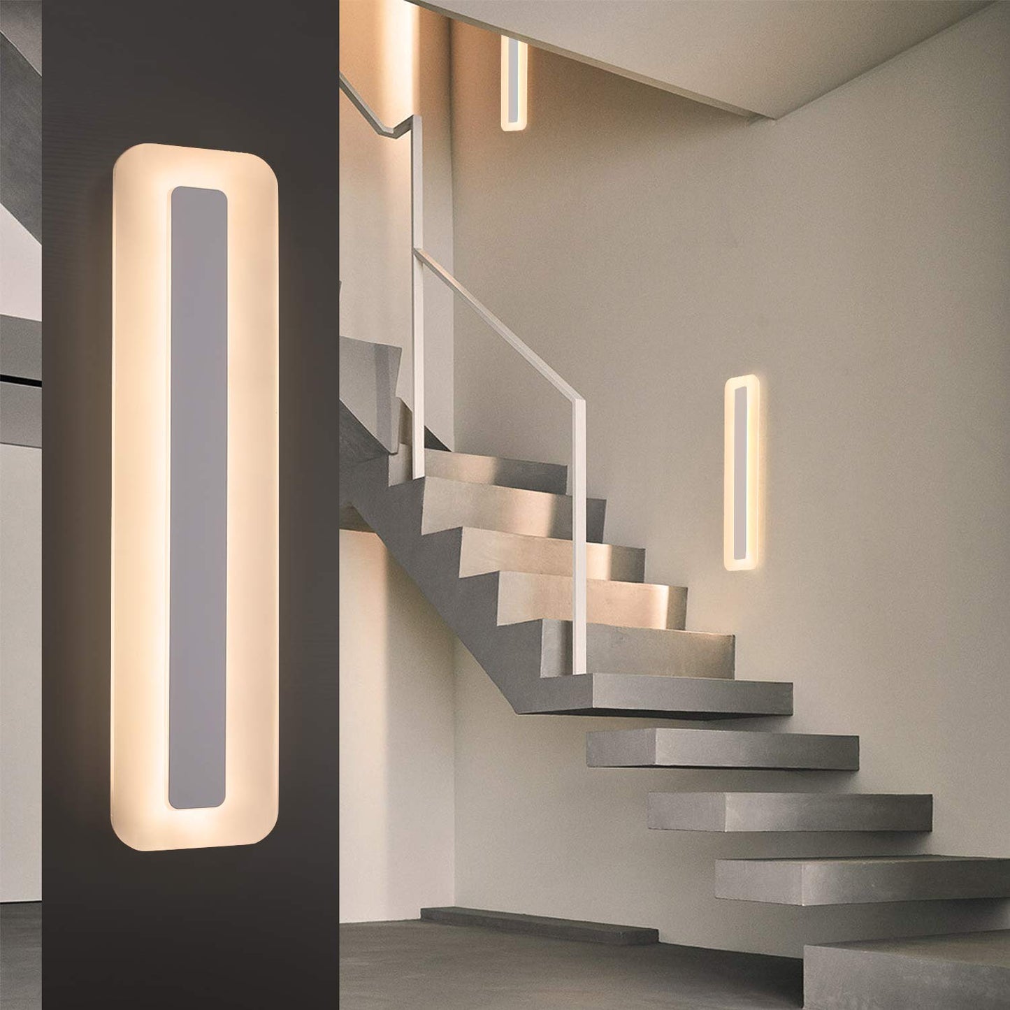ZMH LED Deckenleuchte Deckenlampe Panel - Wohnzimmerlampe Dimmbar 60CM B¨¹rolampe Modern mit Fernbedienung Schlafzimmerlampe Flach K¨¹chenlampe Acryl Wei? Lang f¨¹r Flur Wohnzimmer Schlafzimmer B¨¹ro