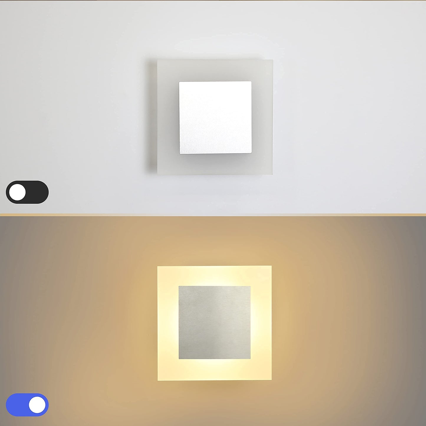 ZMH LED Wandlampe innen Wandleuchte Flur modern Wand Beleuchtung 3000K warmwei? aus Eisen & Acryl ?16cm 7W Flurlampe f¨¹r Wohnzimmer Arbeitszimmer Schlafzimmer Treppenhaus