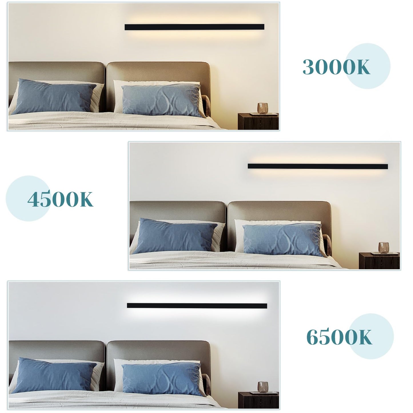 ZMH Wandlampe Led Wandleuchte Innen Schwarz Dimmbar- 100CM Modern 15W Flurlampe Up Down Treppenhauslampe Wandbeleuchtung f¨¹r Flur Treppenhaus Wohnzimmer Kinderzimmer Schlafzimmer
