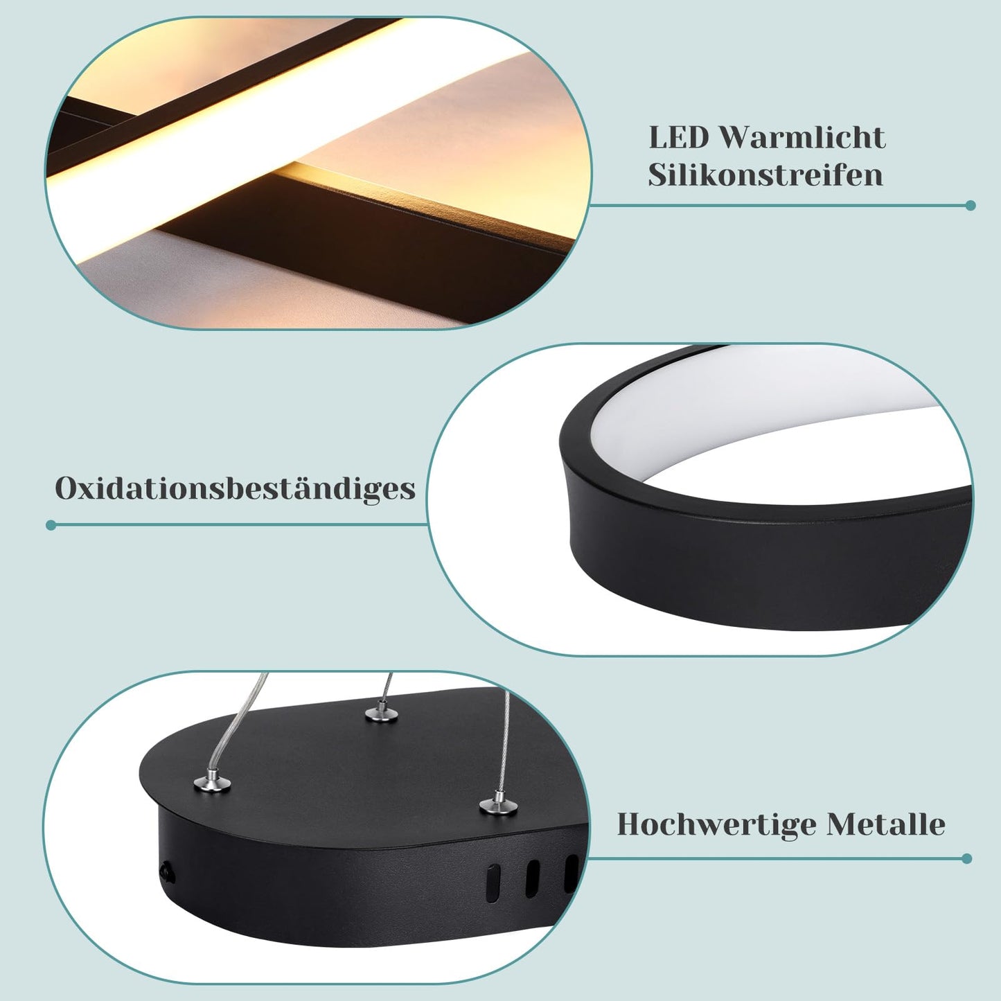 ZMH LED Pendelleuchte Esstisch H?ngelampe Dimmbar - H?ngeleuchte Schwarz 47W Esstischlampe mit Fernbedienung Esszimmerlampe Modern Design Pendellampe f¨¹r Esszimmer Arbeitszimmer Wohnzimmer K¨¹che B¨¹ro
