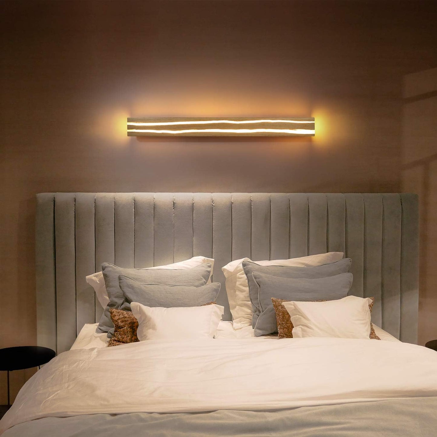 ZMH Wandlampe LED Wandleuchte Holz - 16W Flurlampe Innen 100CM Warmwei? Treppenhauslampe Modern Wohnzimmerlampe Design Schlafzimmerlampe Wandbeleuchtung f¨¹r Wohnzimmer Schlafzimmer Flur Treppenhaus