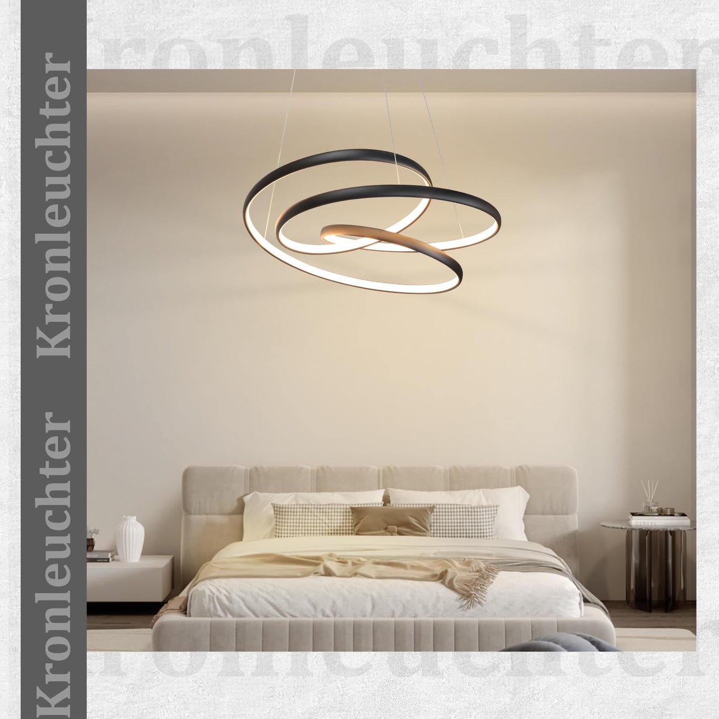 ZMH H?ngelampe Esstisch Pendelleuchte Schwarz - LED Esstischlampe 55W H?ngeleuchte Dimmbar 50CM Esszimmerlampe Modern Pendellampe mit Fernbedienung Wohnzimmerlampe H?ngend f¨¹r Wohnzimmer Schlafzimmer