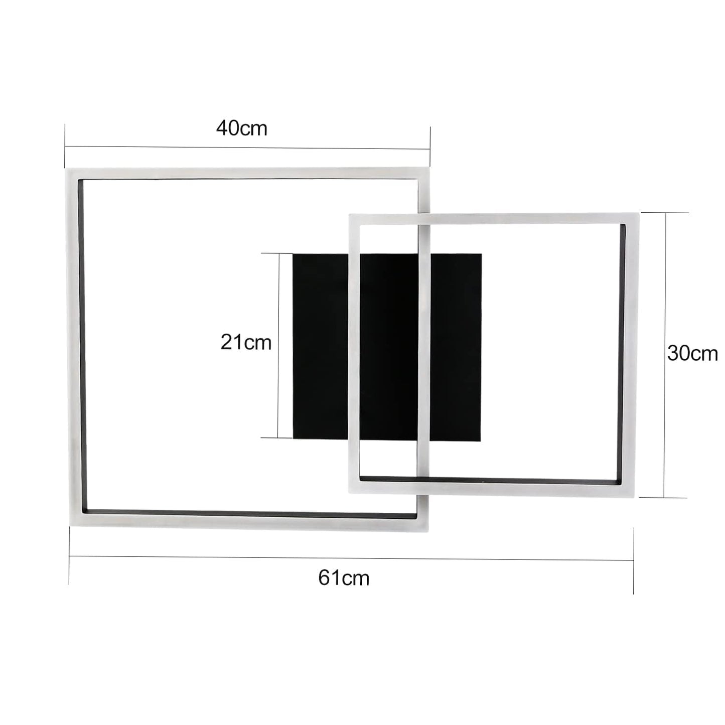 ZMH Deckenlampe LED Deckenleuchte Wohnzimmer - Schlafzimmerlampe Schwarz 61CM Wohnzimmerlampe Dimmbar Modern Design mit Fernbedienung 50W Deckenbeleuchtung f¨¹r Schlafzimmer K¨¹che B¨¹ro Esszimmer Flur
