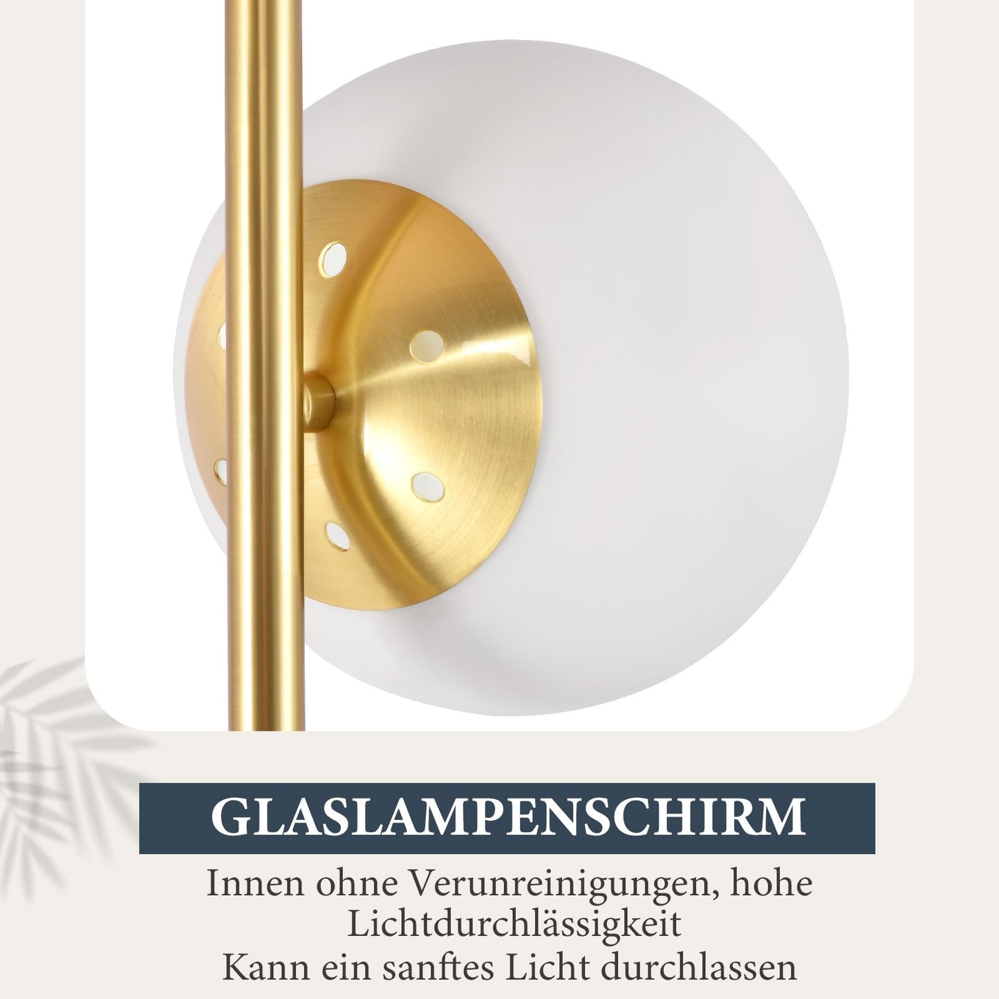 ZMH Tischlampe Wohnzimmer Modern Nachttischlampe - Industrial Tischleuchte Gold 2 Flammig mit Schalter Metall Design aus Wei? Glas Nachttischleuchte Messing E27 f¨¹r Schlafzimmer Kinderzimmer B¨¹ro
