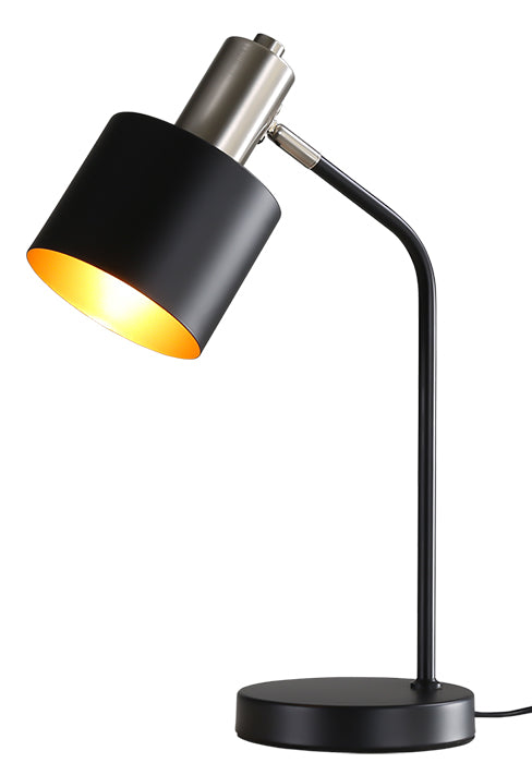 Tischlampe Vintage Nachttischlampe E27 - Tischleuchte Wohnzimmer Schwarz Gold Kabel Schreibtischlampe Retro Schwenkbar Leselampe Tisch Basic Nachtlampe Bett f¨¹r Schlafzimmer