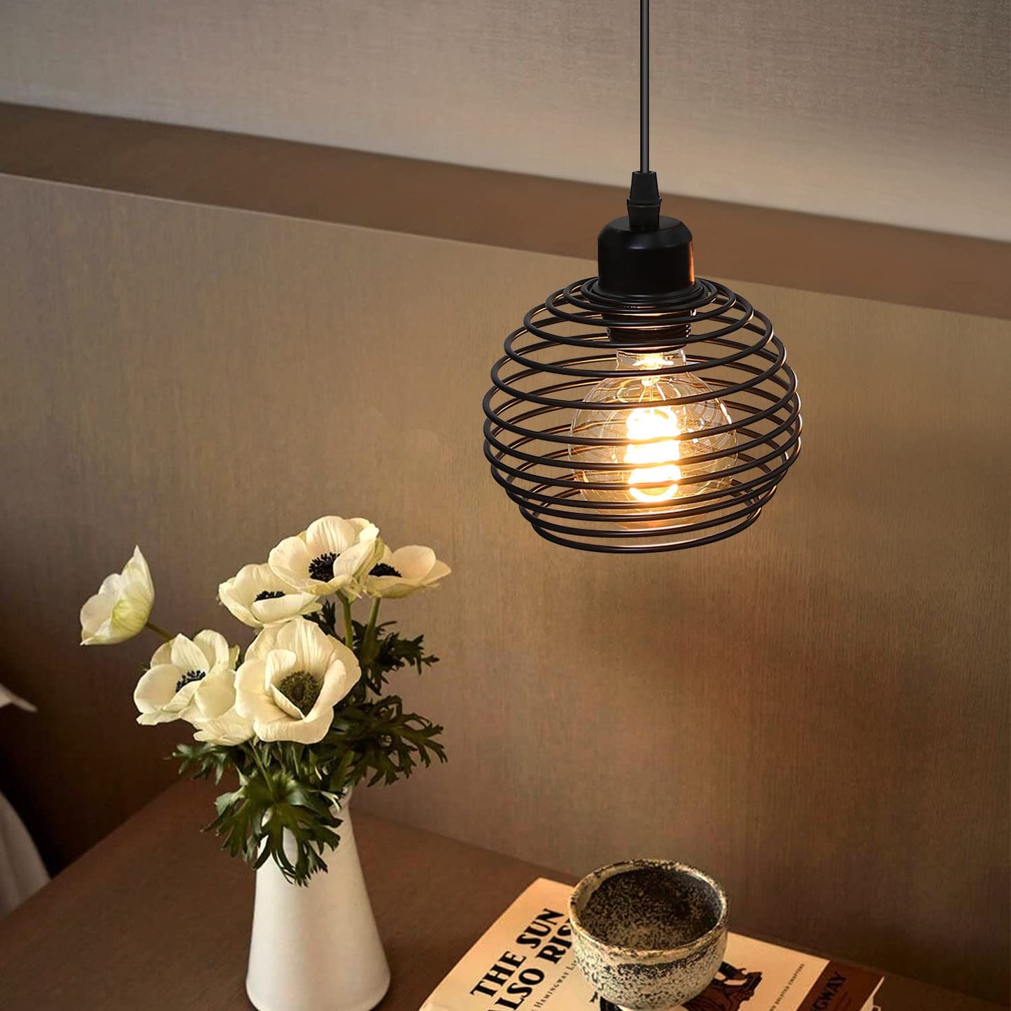 ZMH Pendelleuchte Vintage H?ngelampe Industrial - Schwarz 1.5M Pendellampe Esstisch mit Schalter Stecker E27 Retro Lampenfassung 1fla. Max.60W H?ngeleuchte f¨¹r Schlafzimmer Wohnzimmer K¨¹che Restaurant