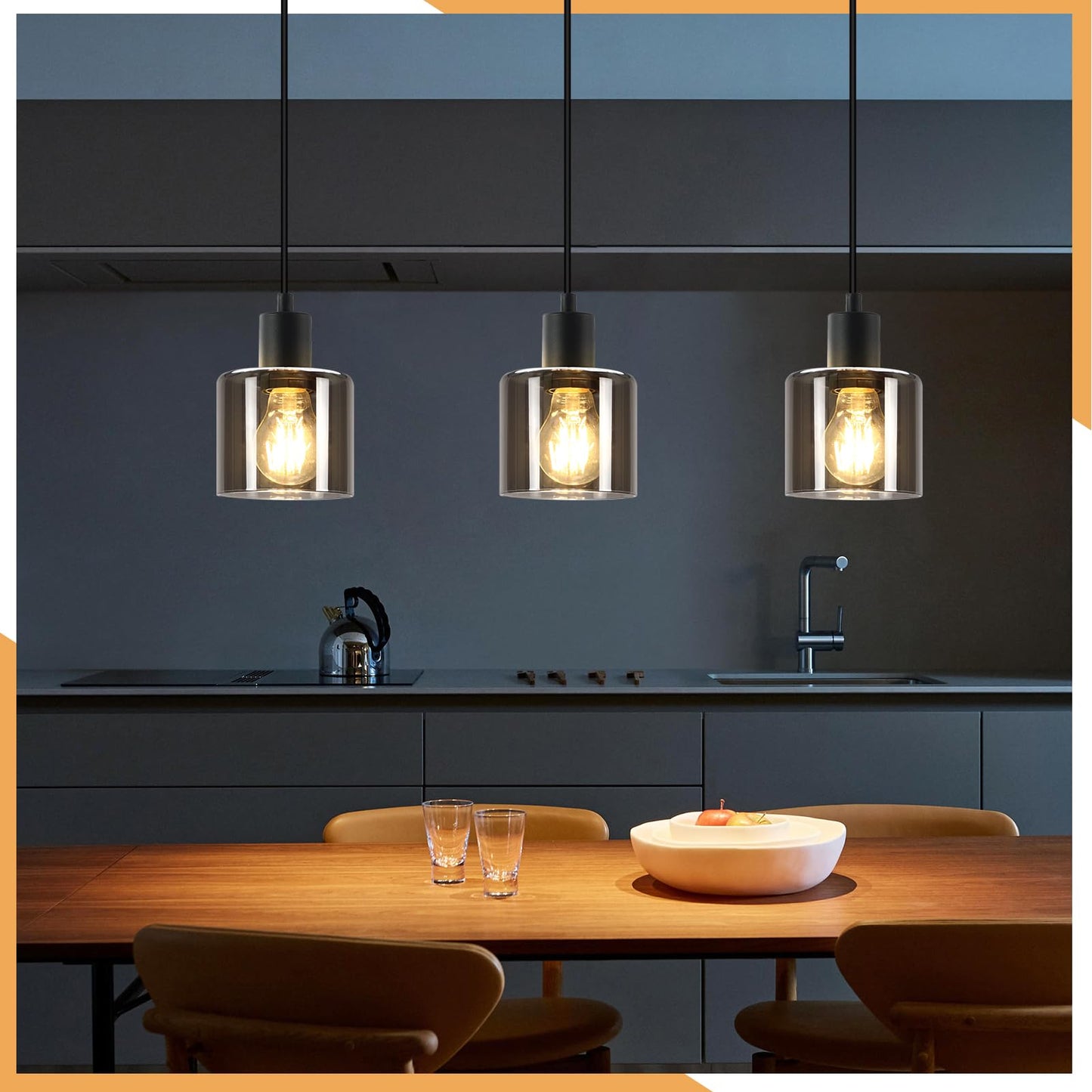 ZMH Pendelleuchte Esstisch H?ngelampe Schwarz - Esstischlampe H?ngend E27 H?ngeleuchte Vintage 3 Flammig Esszimmerlampe Industrial Pendellampe Retro f¨¹r Wohnzimmer Hotel B¨¹ro (ohne Leuchtmittel)
