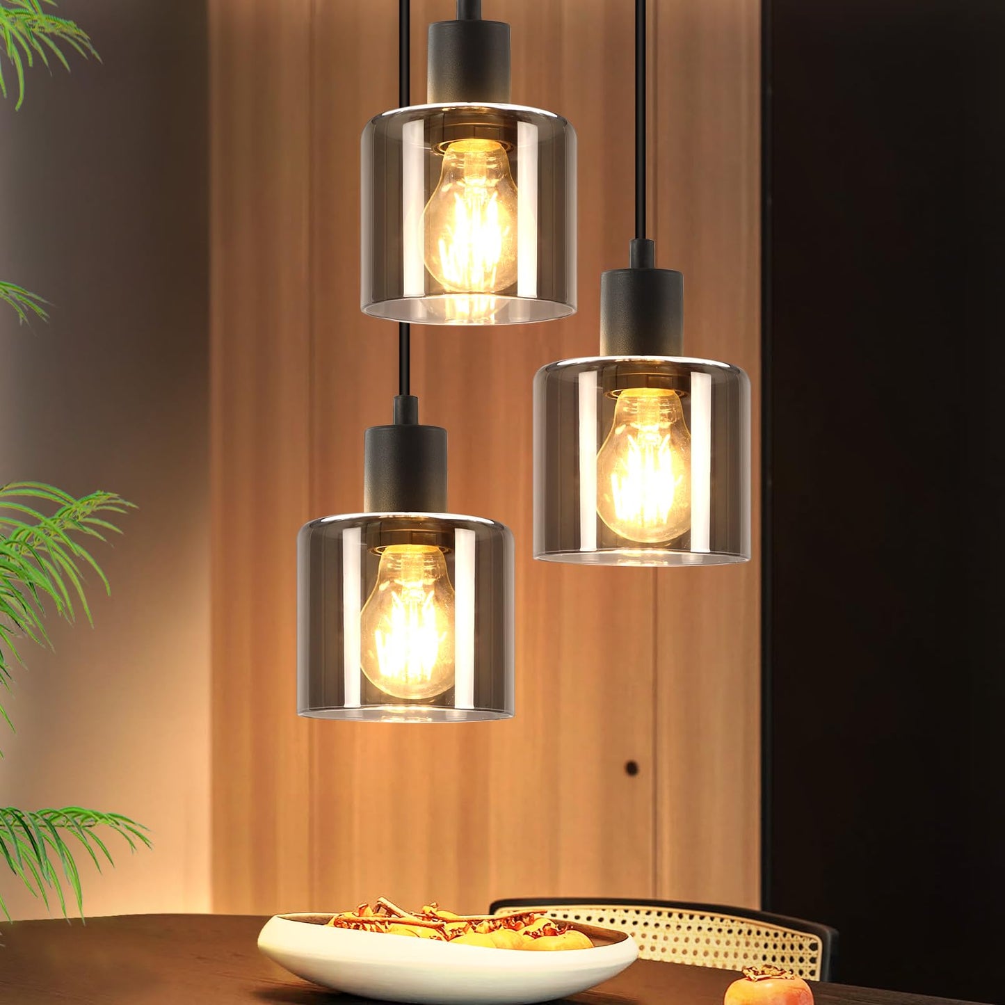 ZMH Pendelleuchte Esstisch H?ngelampe Wohnzimmer - Esstischlampe H?ngend E27 H?ngeleuchte 3 Flammig Vintage Esszimmerlampe Industrial H?henverstellbar Pendellampe f¨¹r Hotel B¨¹ro (ohne Leuchtmittel)