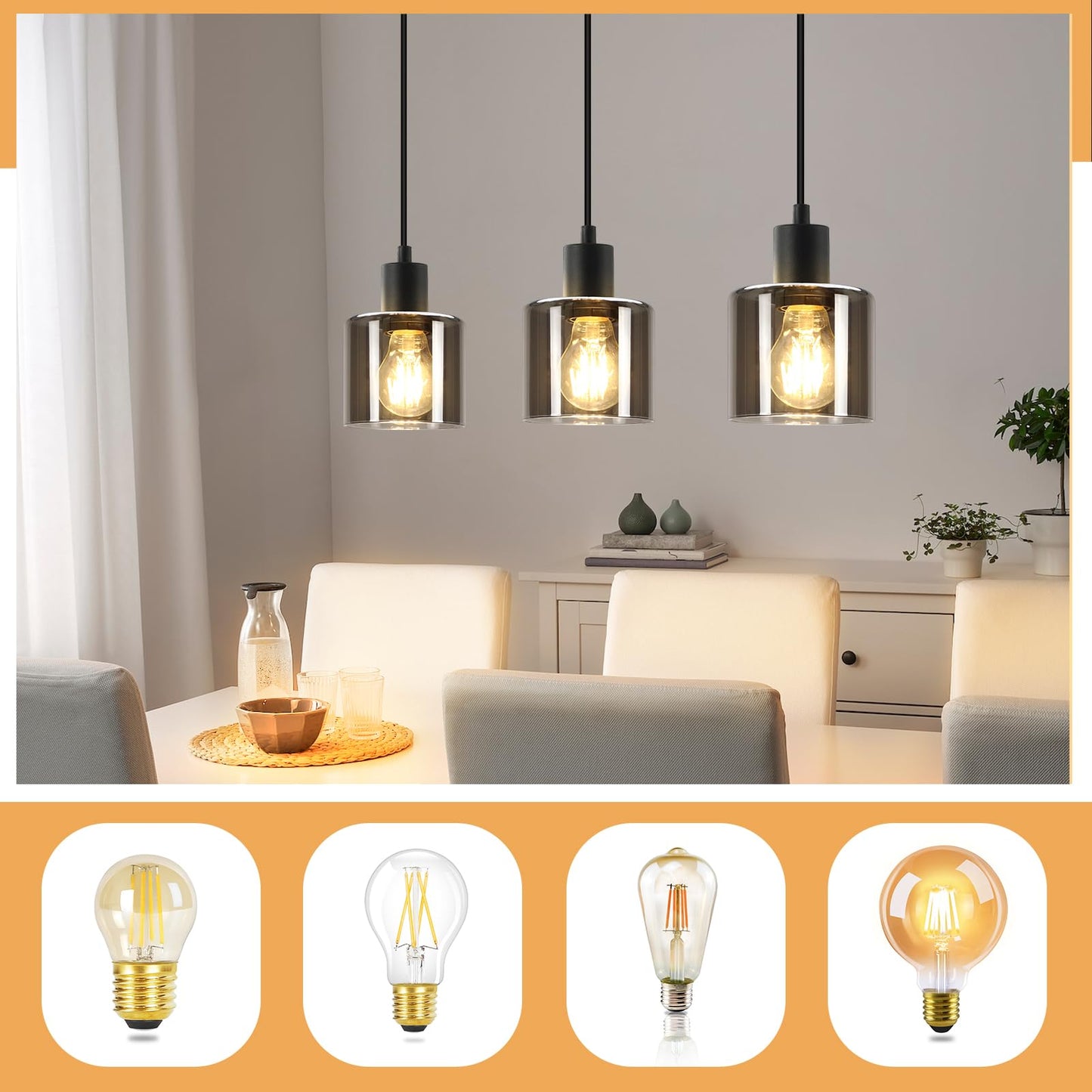 ZMH Pendelleuchte Esstisch H?ngelampe Schwarz - Esstischlampe H?ngend E27 H?ngeleuchte Vintage 3 Flammig Esszimmerlampe Industrial Pendellampe Retro f¨¹r Wohnzimmer Hotel B¨¹ro (ohne Leuchtmittel)