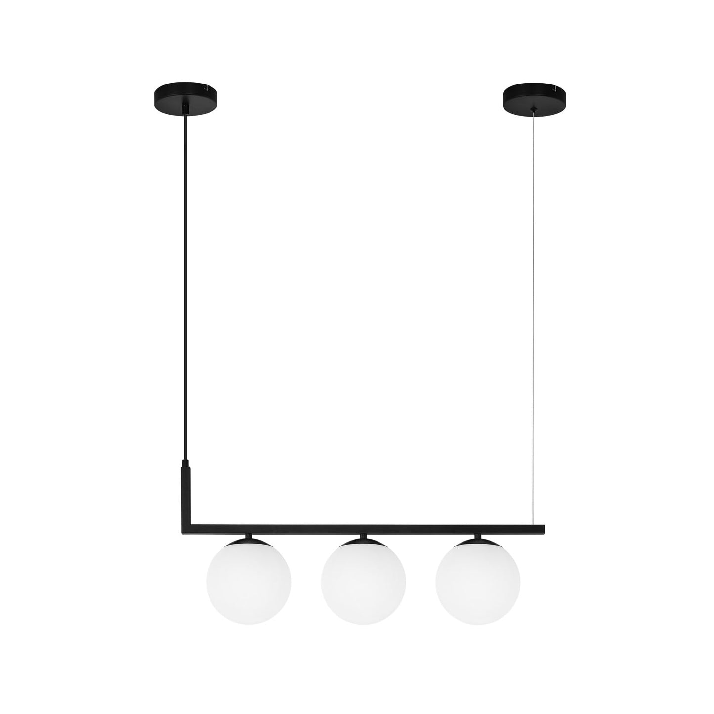 ZMH Pendelleuchte E27 Esszimmerlampe Glaskugel - Pendellampe 3 Flammig Esstisch Schwarz Esstischlampe Vintage H?ngelampe Metall H?ngeleuchte H?henverstellbar Wohnzimmer Esszimmer Ku?che Flur