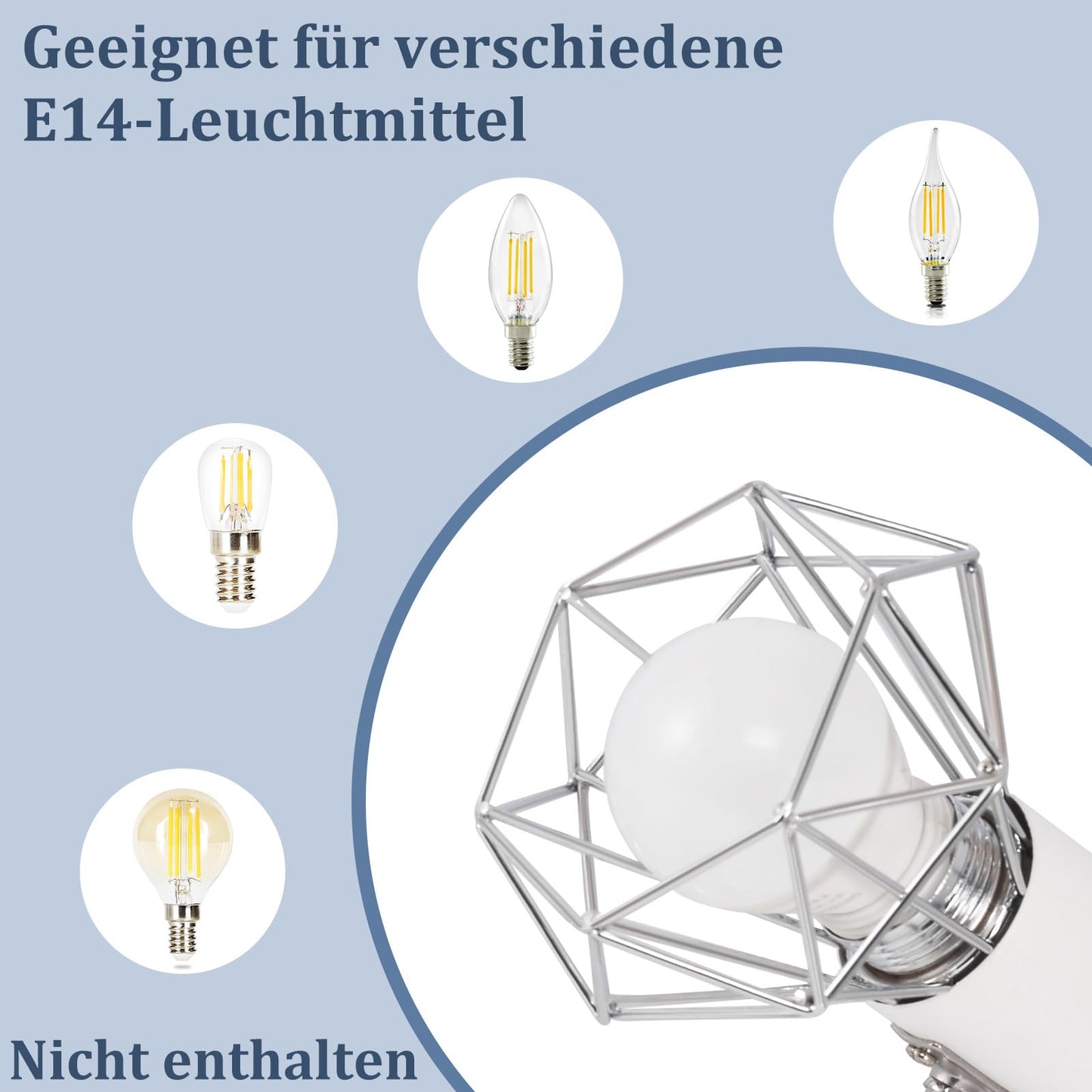 ZMH Deckenstrahler 3 Flammig Rund - Deckenleuchte Deckenlampe Industrial Retro E14 Schwenkbar Wei? Metall Innen f¨¹r Wohnzimmer Schlafzimmer Arbeitszimmer Flur K¨¹che, Keine Leuchtmittel