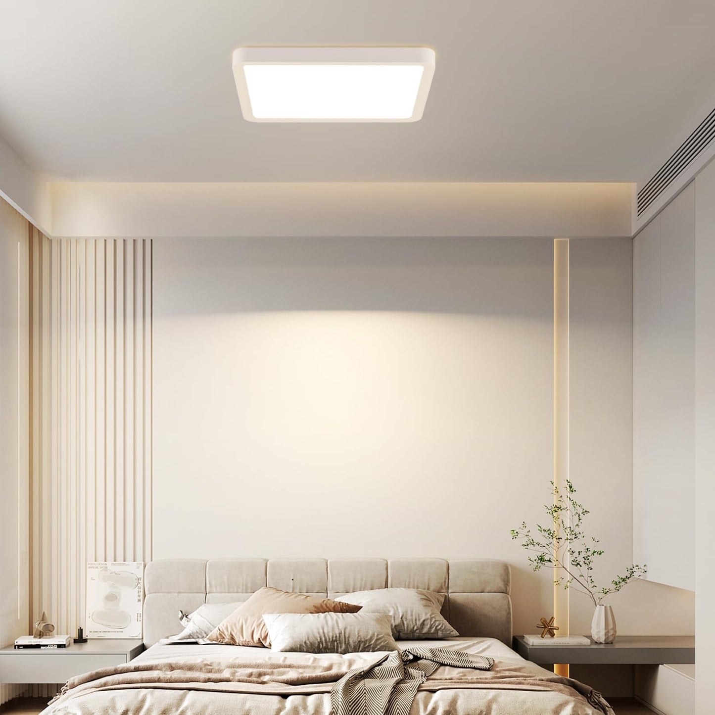 ZMH Deckenlampe LED Deckenleuchte Flach - Schlafzimmerlampe 23CM Badezimmerlampe 18W K¨¹chenlampe Eckig Schlafzimmer Deckenbeleuchtung Flurlampe Decke Badlampe 4000K f¨¹r Badezimmer K¨¹che Flur