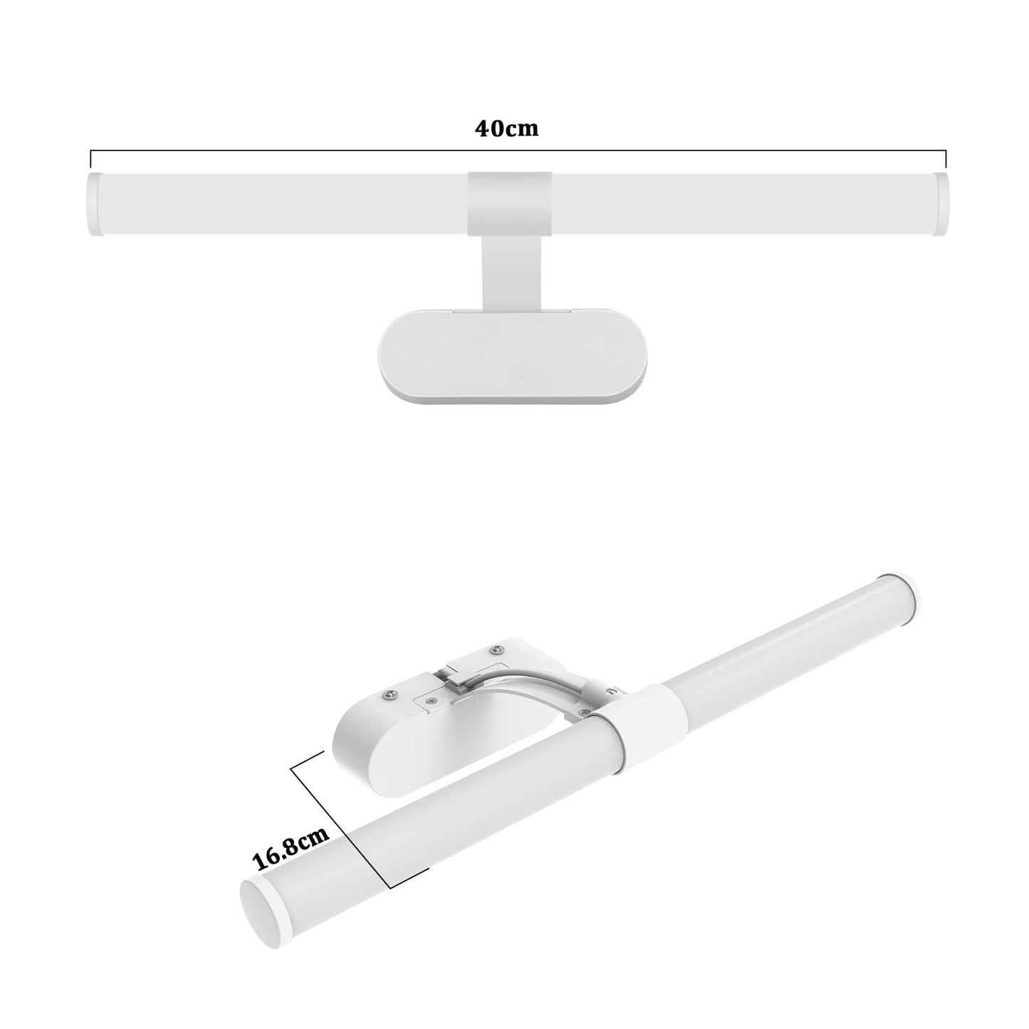 ZMH LED Spiegelleuchte Bad 40CM - Spiegellampe Badezimmer 6W Badleuchte Wand Wasserdicht IP44 Wandlampe Modern Neutralwei? 4000K Badlampe Wei? Wandleuchte f¨¹r Keller K¨¹che Badschrank