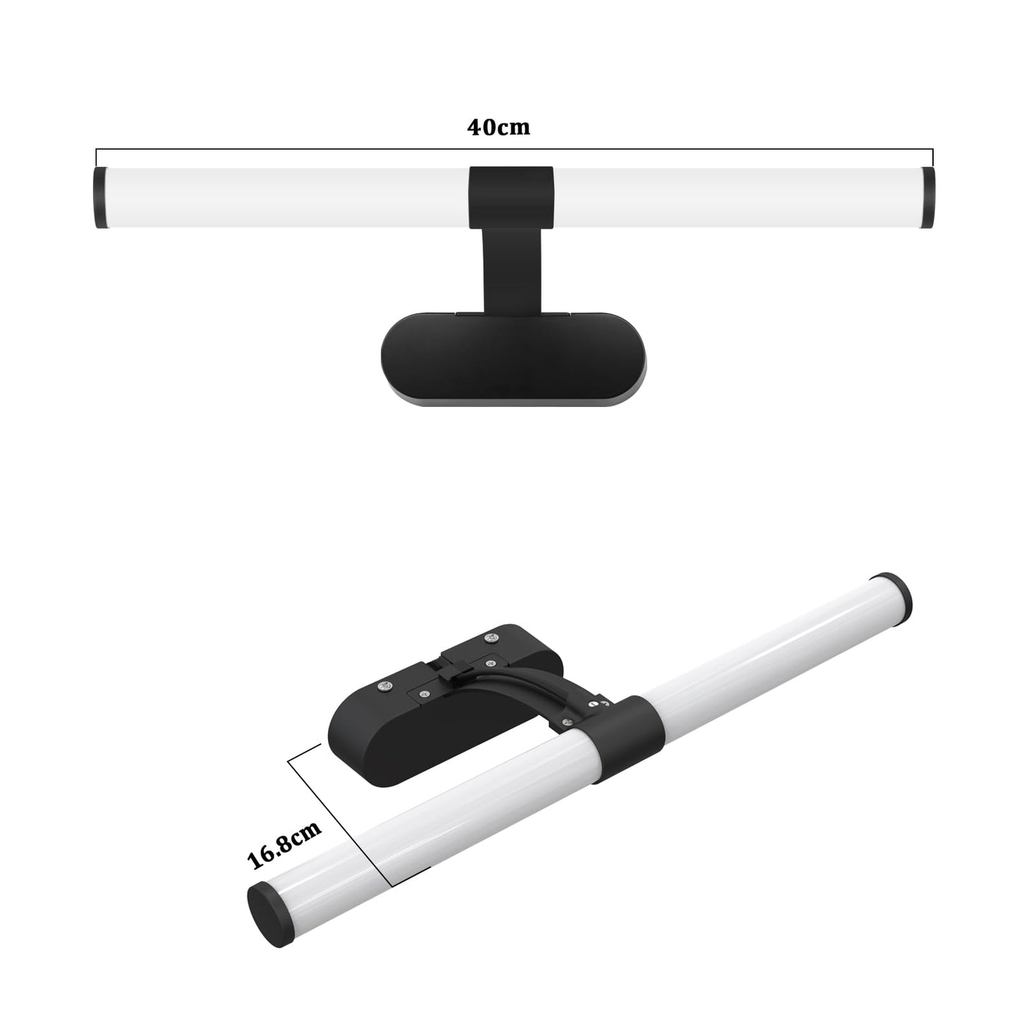 ZMH LED Spiegelleuchte Bad Spiegellampe - Schwarz Badleuchte Wand 40CM Wandlampe Badezimmer 6W Modern Wasserdicht IP44 Wandleuchte Neutralwei? 4000K Badlampe f¨¹r Keller K¨¹che Badschrank