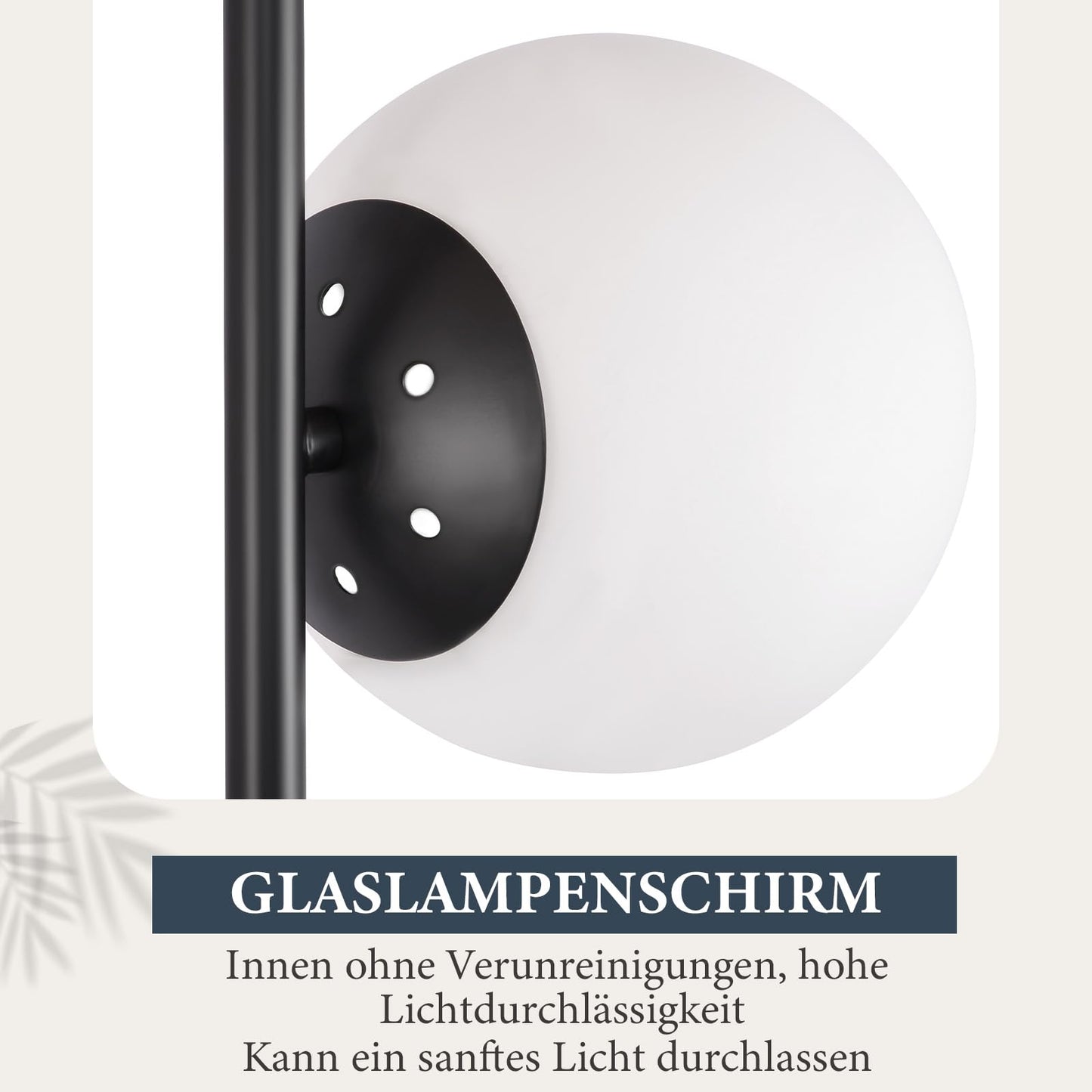 ZMH Stehlampe Wohnzimmer Industrial Standleuchte - Schwarz Modern Stehleuchte 3 Flammig mit Fu?schalter Metall Design aus Wei? Glas Standlampe E27 Vintage Bodenlampe f¨¹r Schlafzimmer kinderzimmer B¨¹ro