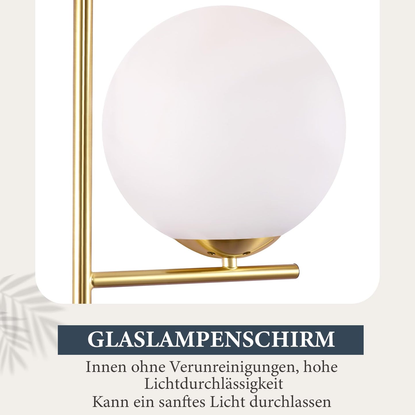 ZMH Stehlampe Wohnzimmer Modern Standleuchte - Gold Industrial Stehleuchte mit Fu?schalter Metall Design aus Wei? Glas Standlampe E27 Vintage Bodenlampe Kabel 2M f¨¹r Schlafzimmer B¨¹ro kinderzimmer