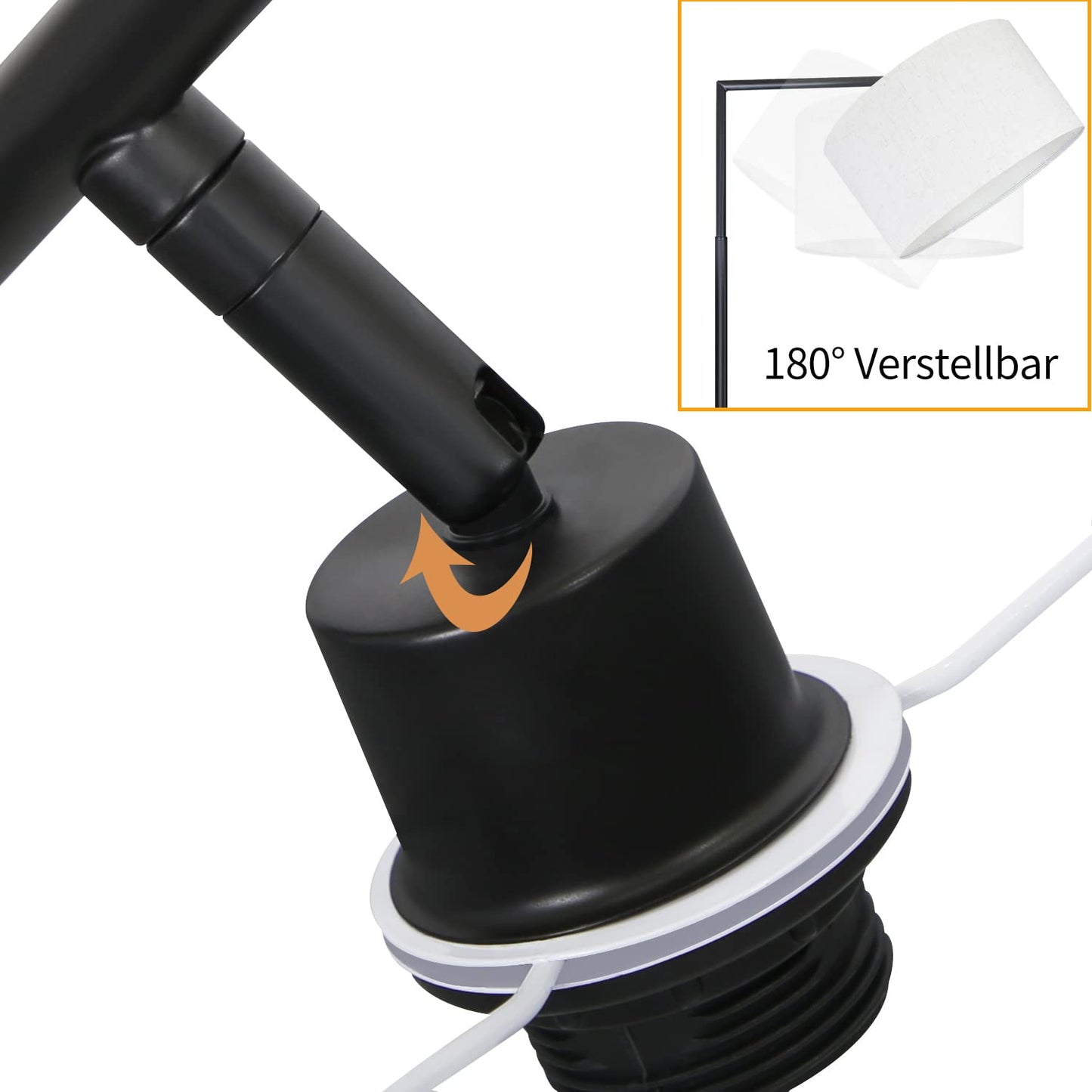 ZMH Stehlampe Modern Wohnzimmer Stehleuchte: bogenlampe Leselampe Schlafzimmer E27 Fassung Max. 40W Standleuchte Fu?schalter Stoffschirm Design 166cm f¨¹r B¨¹ro Sofa Hotel - Ohne Leuchtmittel