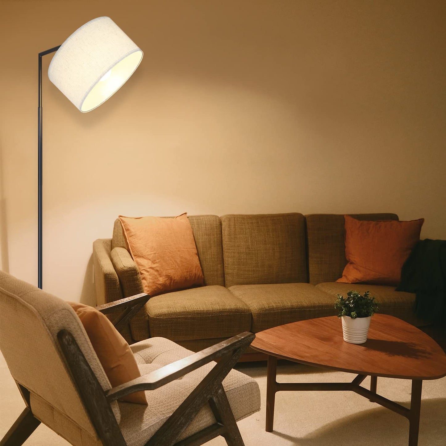 ZMH Stehlampe Modern Wohnzimmer Stehleuchte: bogenlampe Leselampe Schlafzimmer E27 Fassung Max. 40W Standleuchte Fu?schalter Stoffschirm Design 166cm f¨¹r B¨¹ro Sofa Hotel - Ohne Leuchtmittel