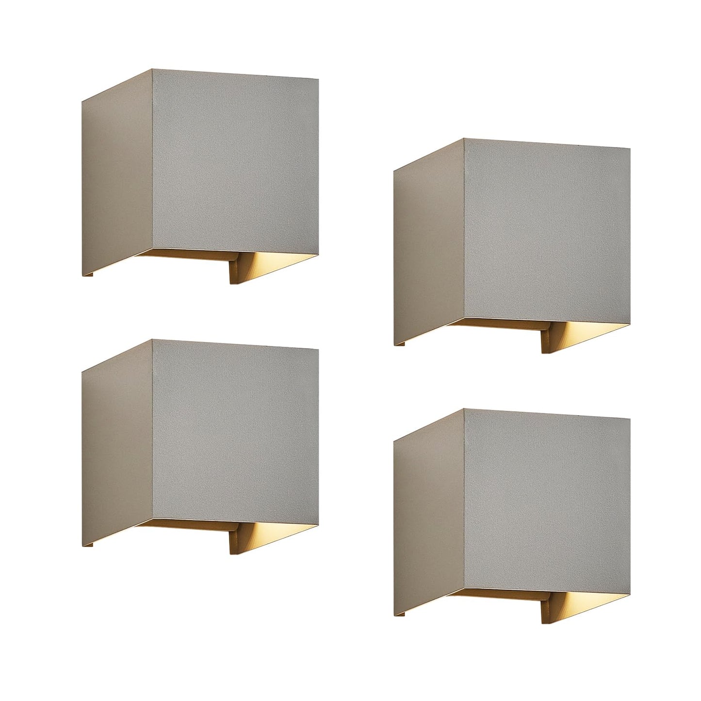 ZMH LED Wandleuchte Innen Wandlampe - 4ER Set Au?enwandleuchten Grau Aussenlampe Aussen Wandbeleuchtung Au?enlampe Up Down Au?enleuchte IP65 Au?enbeleuchtung 3000K Warmwei? f¨¹r Hauswand Garten