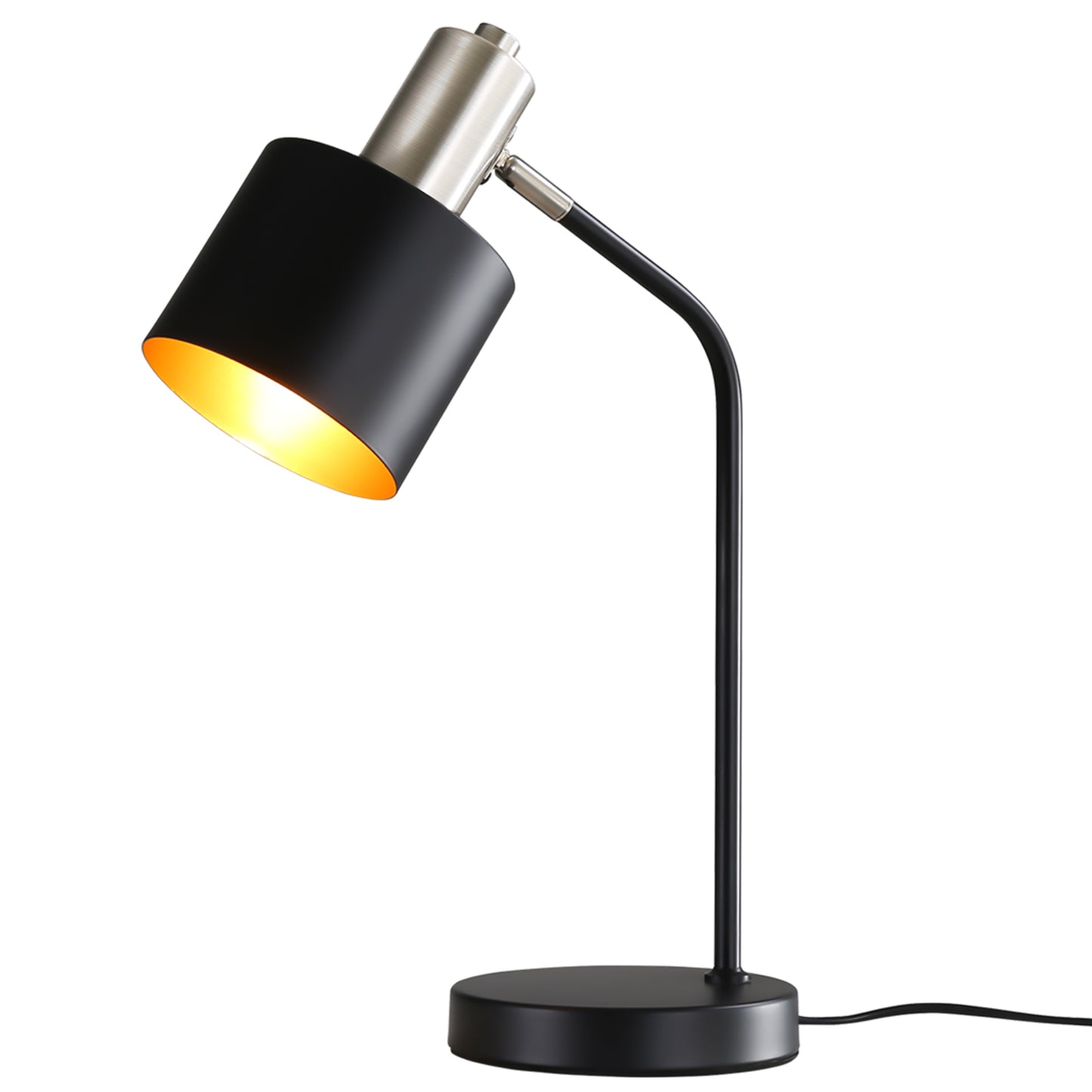 Tischlampe Vintage Nachttischlampe E27 - Tischleuchte Wohnzimmer Schwarz Gold Kabel Schreibtischlampe Retro Schwenkbar Leselampe Tisch Basic Nachtlampe Bett f¨¹r Schlafzimmer