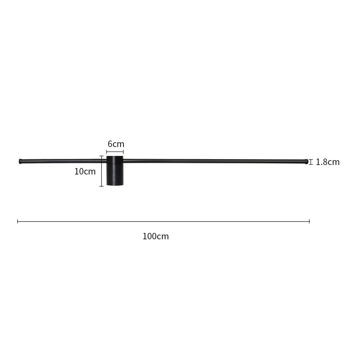 ZMH LED Wandleuchte Innen Wandlampe - 100CM Lang Schwarz 8W Wohnzimmerlampe Schwenkbar Minimalistische Nachtlampe Warmwei? 3000K Bettlampe f¨¹r Schlafzimmer Wohnzimmer Flur Arbeitszimmer Treppenhaus