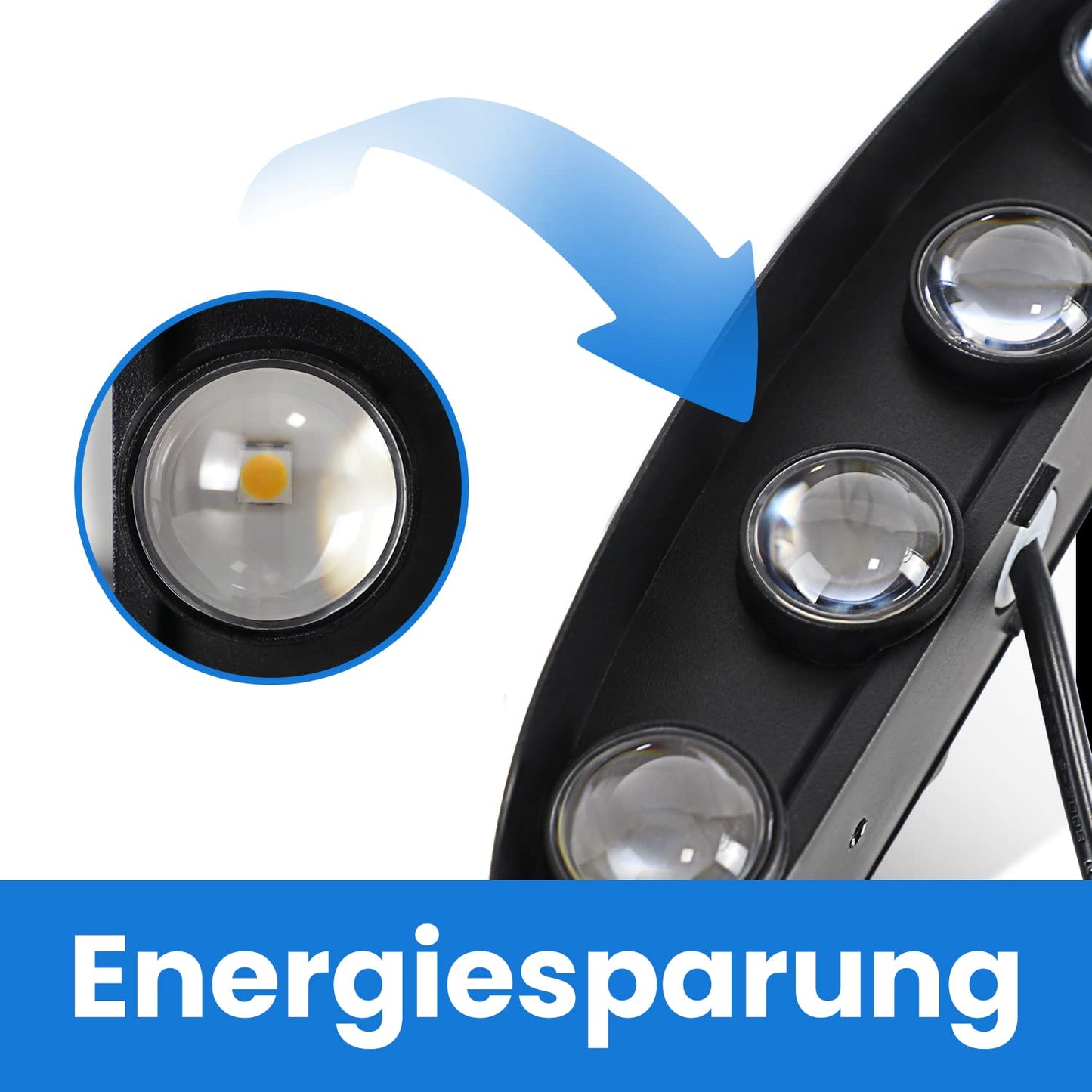 ZMH LED Wandleuchte Innen Wandlampe - 2ER Au?enwandleuchten Schwarz Wandbeleuchtung Aussen 7W Aussenlampe IP65 Au?enlampe Up Down Wandstrahler 3000K Warmwei? Au?enleuchte f¨¹r Hauswand Garten Flur