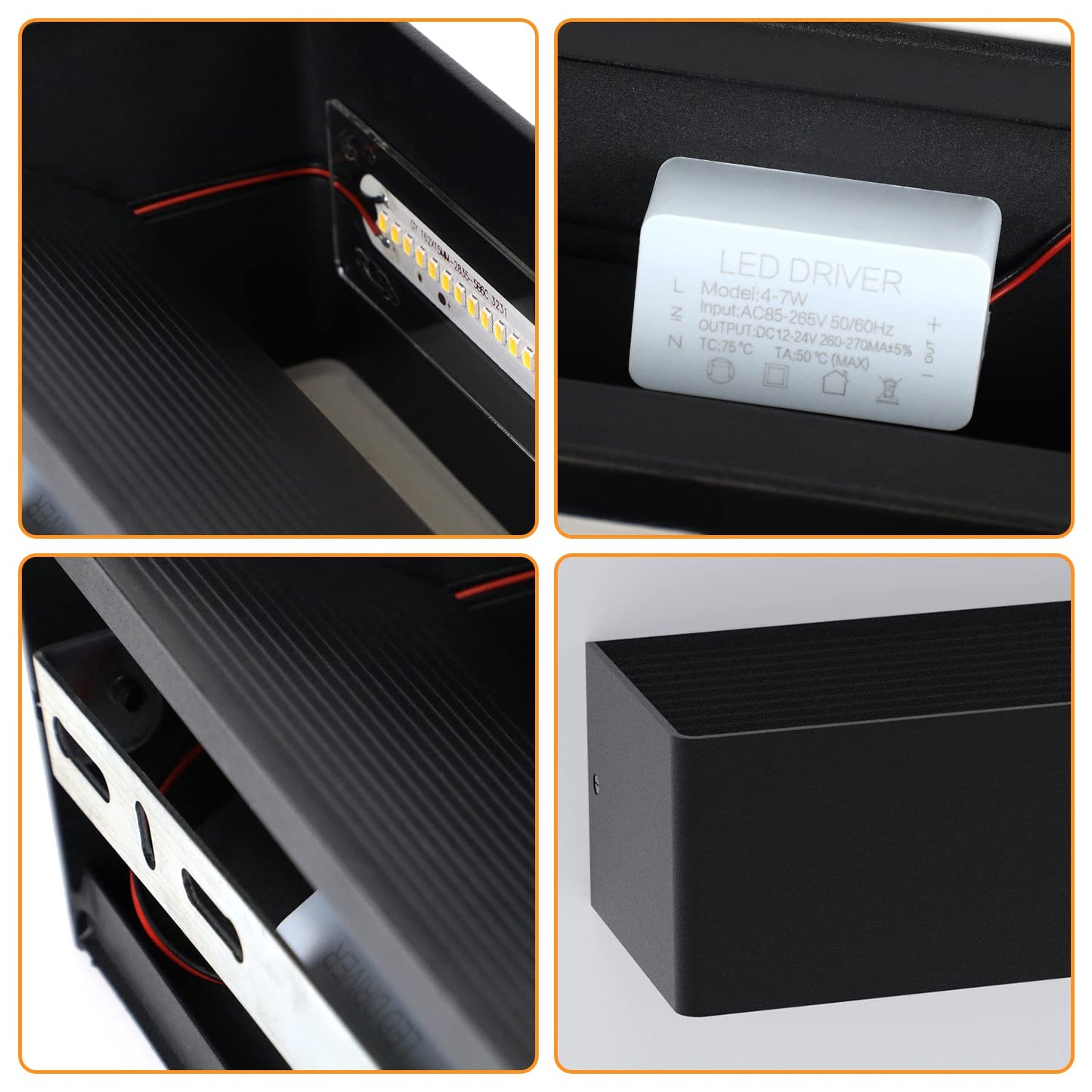 ZMH LED Wandleuchte Innen Wandlampe - 5W Wandbeleuchtung Schwarz Wandstrahler Up Down Flurlampe Wand Treppenlampe Einstellbarer Strahl 3000K Warmwei? f¨¹r Schlafzimmer Treppenhaus Flur Wohnzimmer