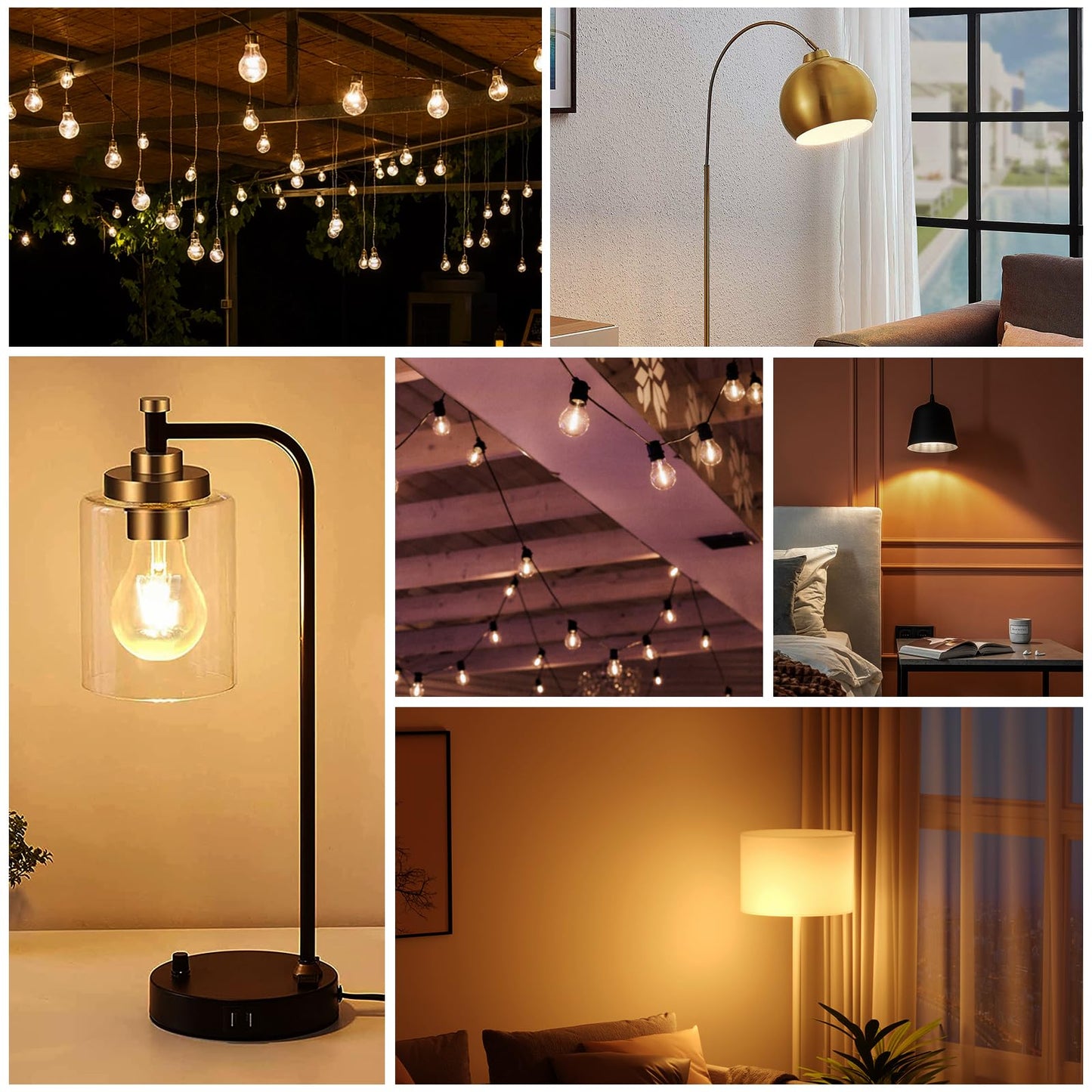 ZMH 6er pack LED E27 Gl¨¹hbirne: A60 Vintage Lampe Edison Leuchtmittel 4W 2700K Warmweiss Gl¨¹hlampe Retro Filament Birnen Bulb Energiesparlampe f¨¹r Haus Caf¨¦ Bar - Nicht Dimmbar