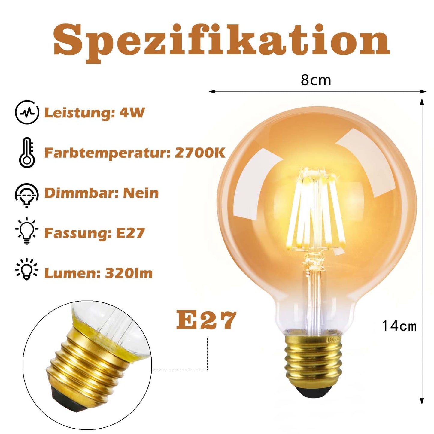 ZMH LED Lampe E27 Gl¨¹hbirne Vintage: 2er Pack G80 edison Retro Gl¨¹hlampe Warmwei? Filament Leuchtmittel 2700K Energiesparlampe 4W Glas Antike Dekorative Birne f¨¹r Esszimmer Bar Haus
