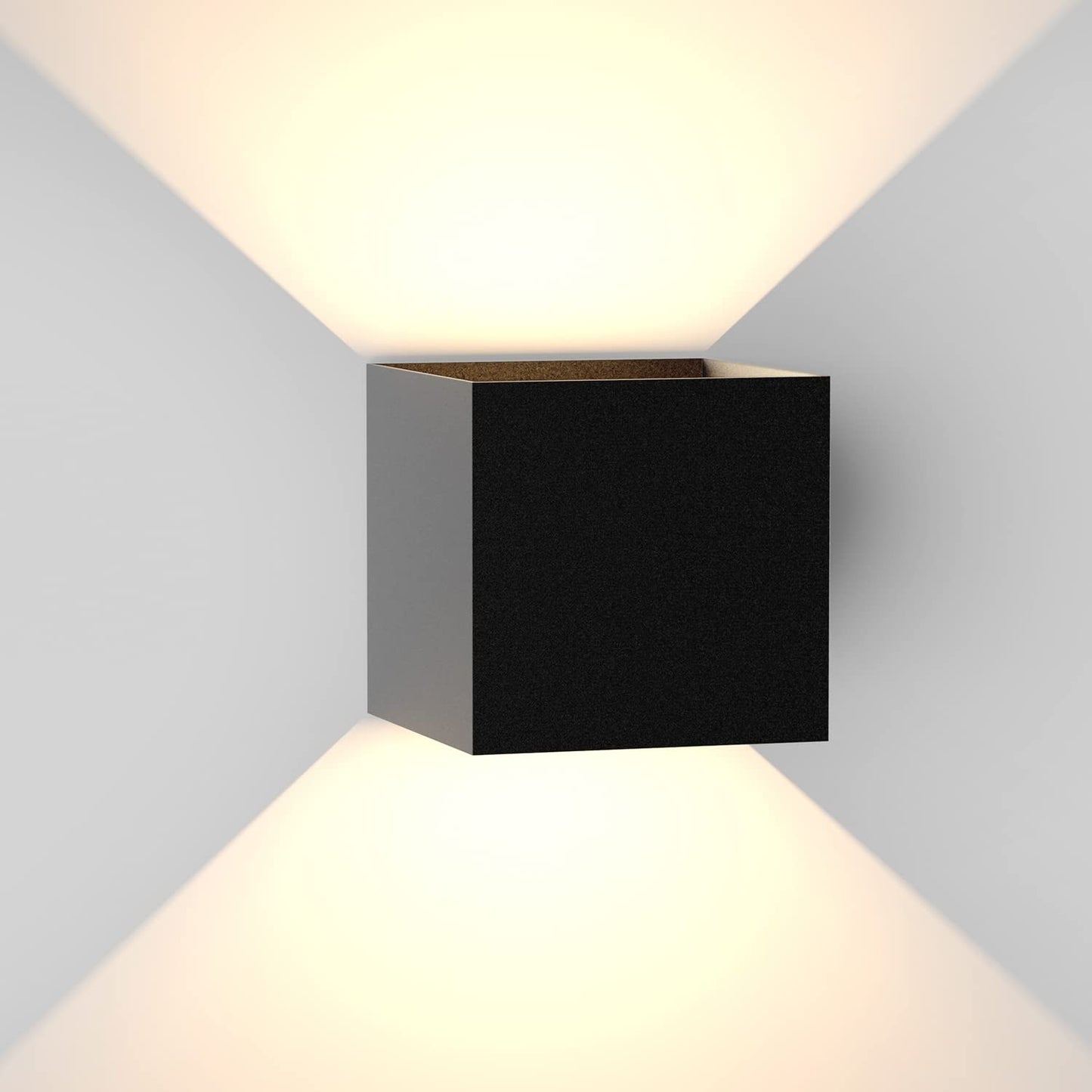 ZMH LED Wandleuchte Innen Wandlampe - Aussenlampe Schwarz Wandbeleuchtung Aussen 5W Au?enlampe Up Down Wandstrahler IP65 Au?enleuchte 3000K Warmwei? f¨¹r Hauswand Treppenhaus Flur Garten