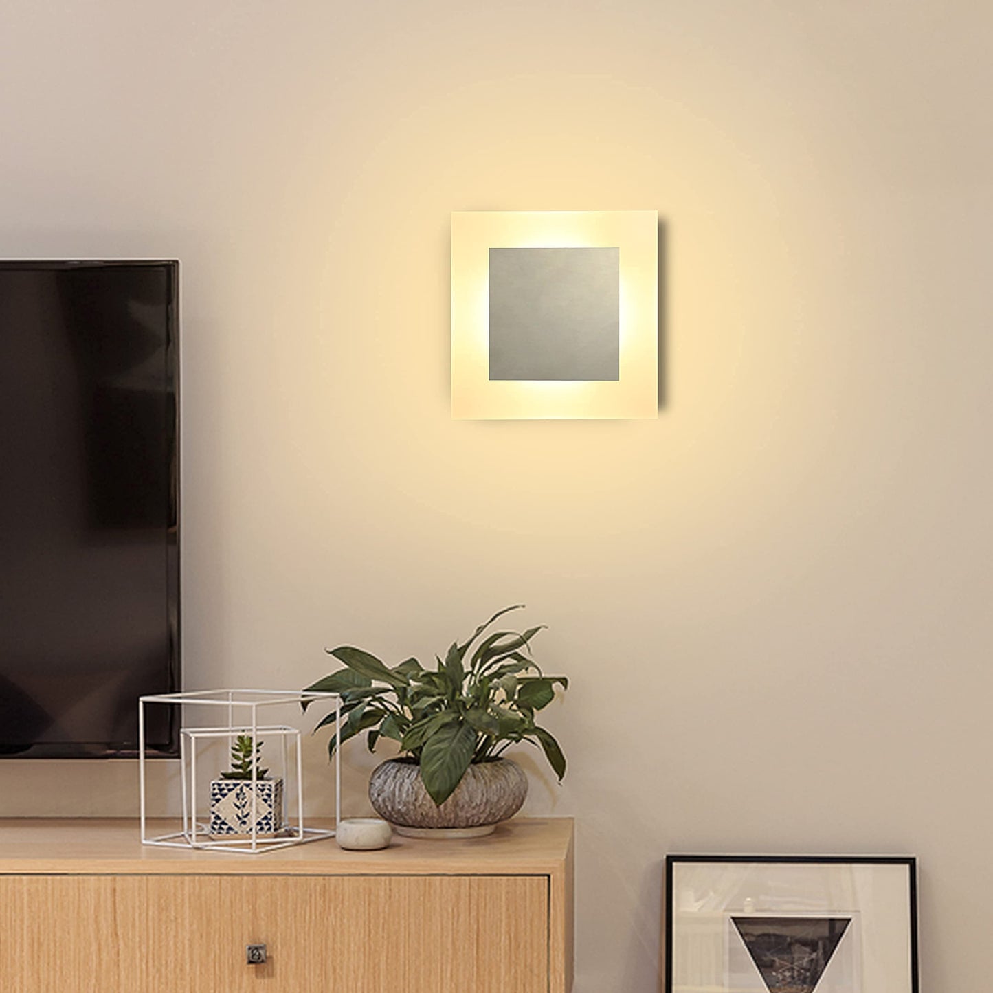 ZMH LED Wandlampe innen Wandleuchte Flur modern Wand Beleuchtung 3000K warmwei? aus Eisen & Acryl ?16cm 7W Flurlampe f¨¹r Wohnzimmer Arbeitszimmer Schlafzimmer Treppenhaus
