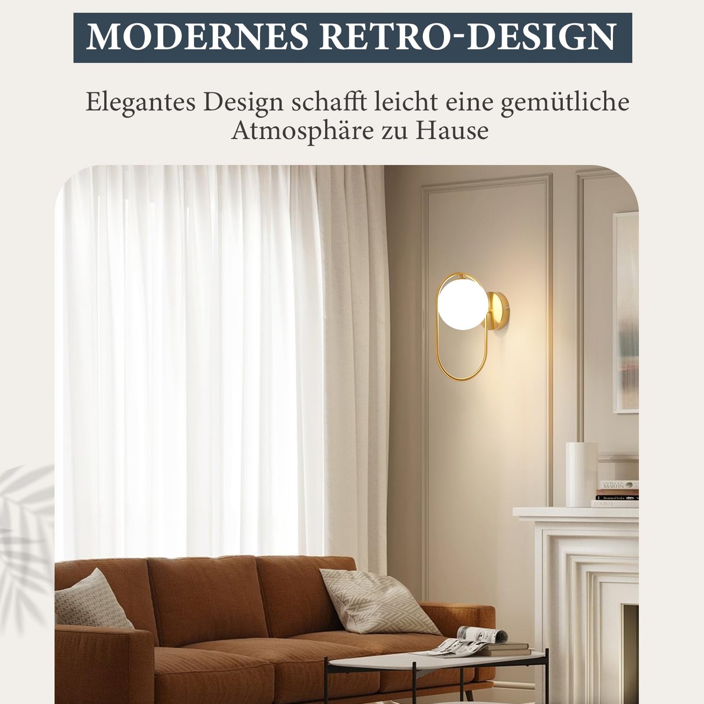 ZMH Wandleuchte Innen Wandlampe Modern - Gold aus Glas G9 Metall Design Wandbeleuchtung Badezimmer Vintage Kreatives Bettlampe f¨¹r Wohnzimmer Schlafzimmer Flur Kinderzimmer - Ohne Leuchtmittel